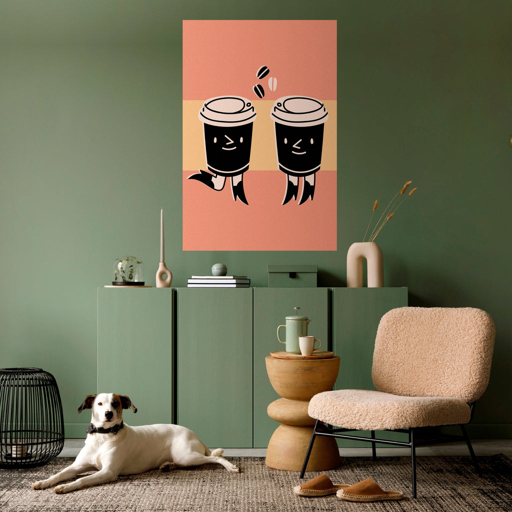 JOYFUL COFFEE Vertikales Poster zum Abziehen und Aufkleben