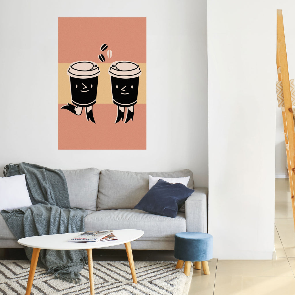 JOYFUL COFFEE Vertikales Poster zum Abziehen und Aufkleben