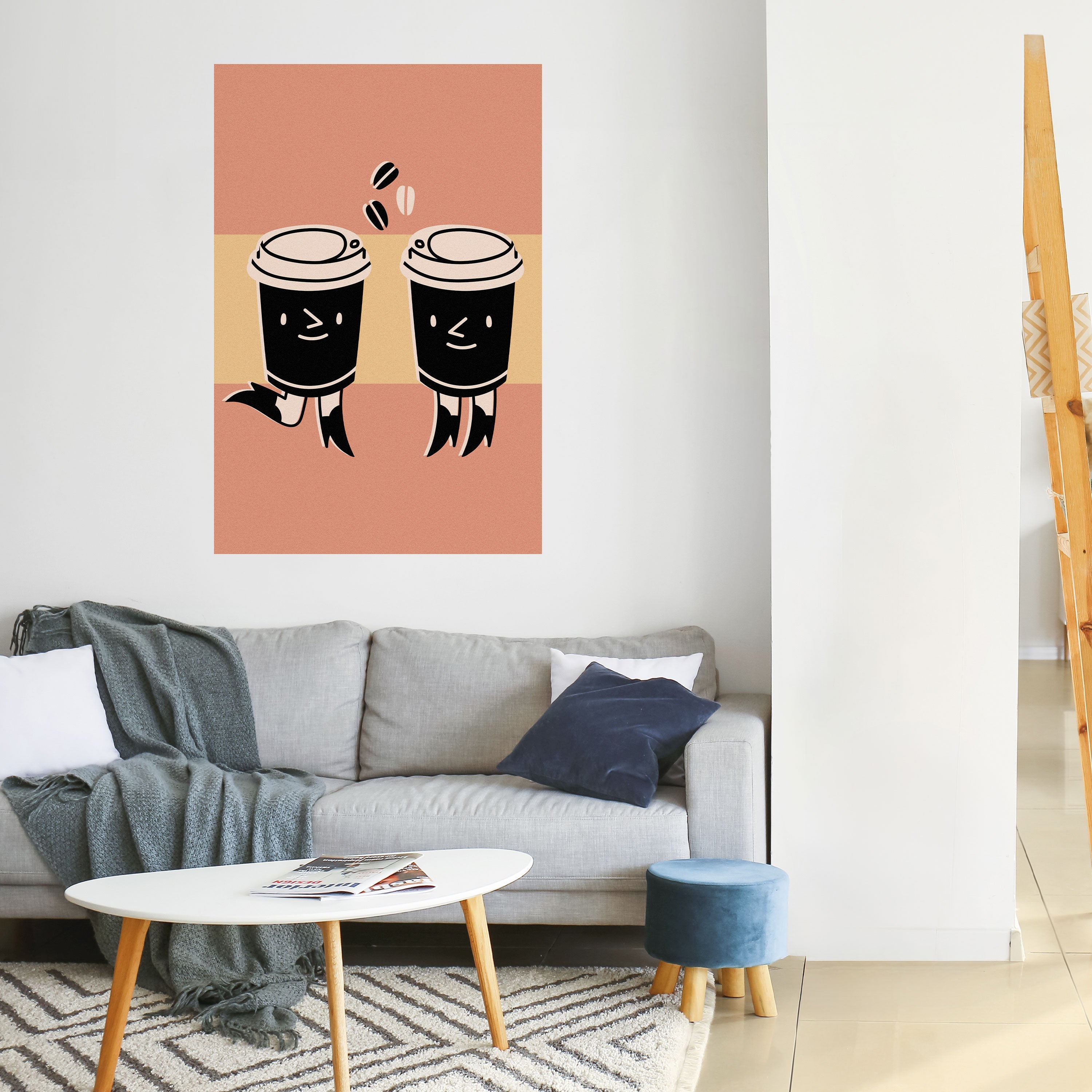 JOYFUL COFFEE Vertikales Poster zum Abziehen und Aufkleben