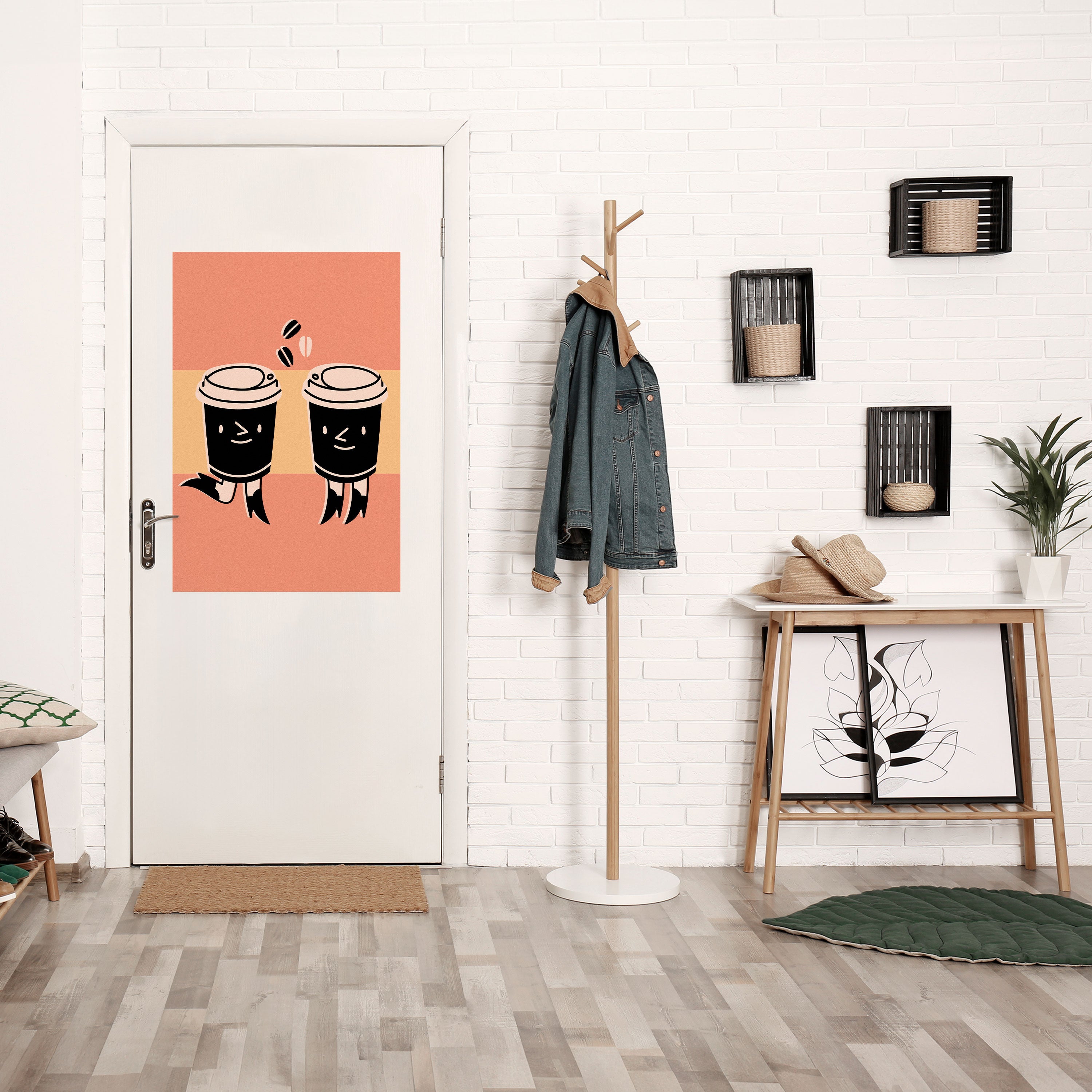JOYFUL COFFEE Vertikales Poster zum Abziehen und Aufkleben