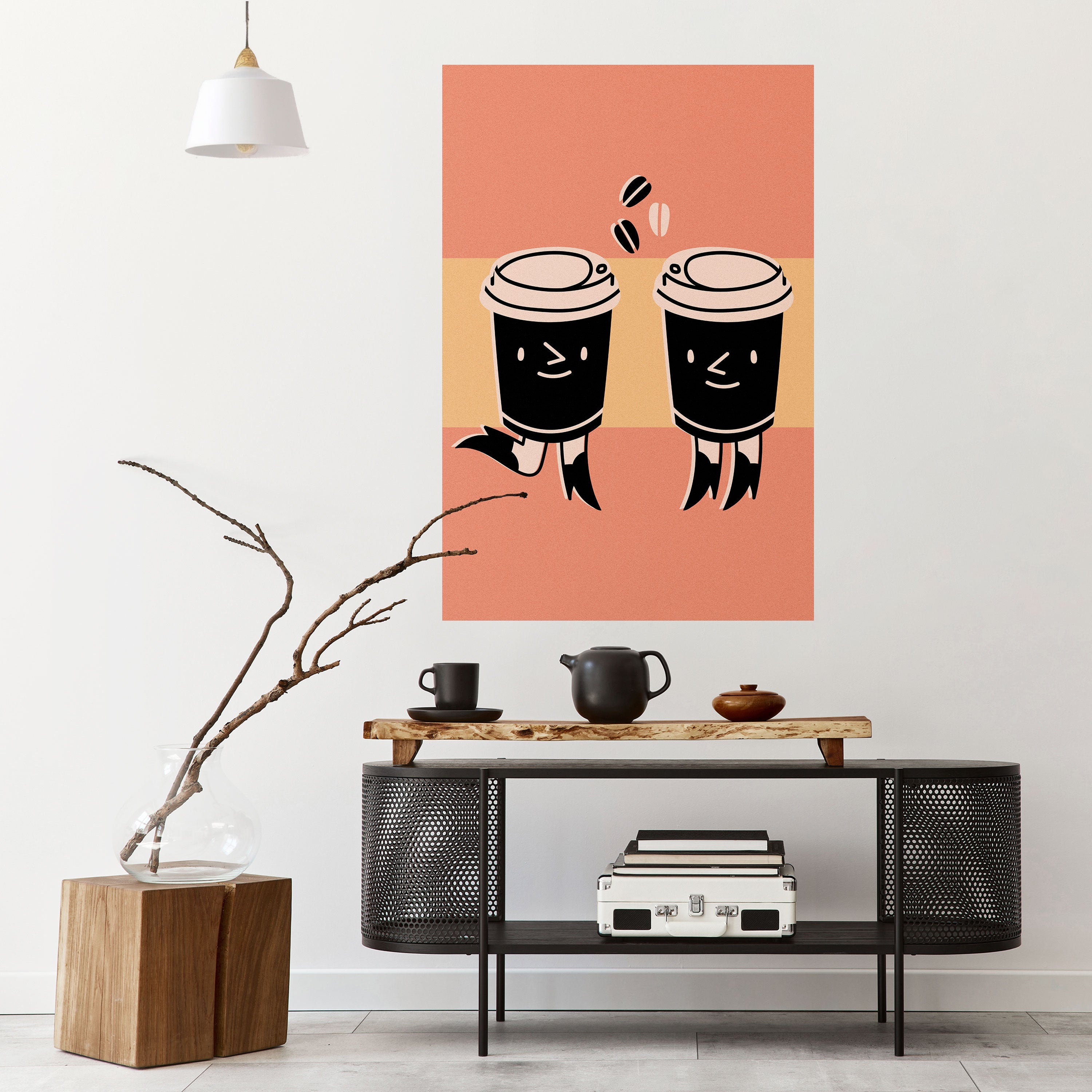 JOYFUL COFFEE Vertikales Poster zum Abziehen und Aufkleben
