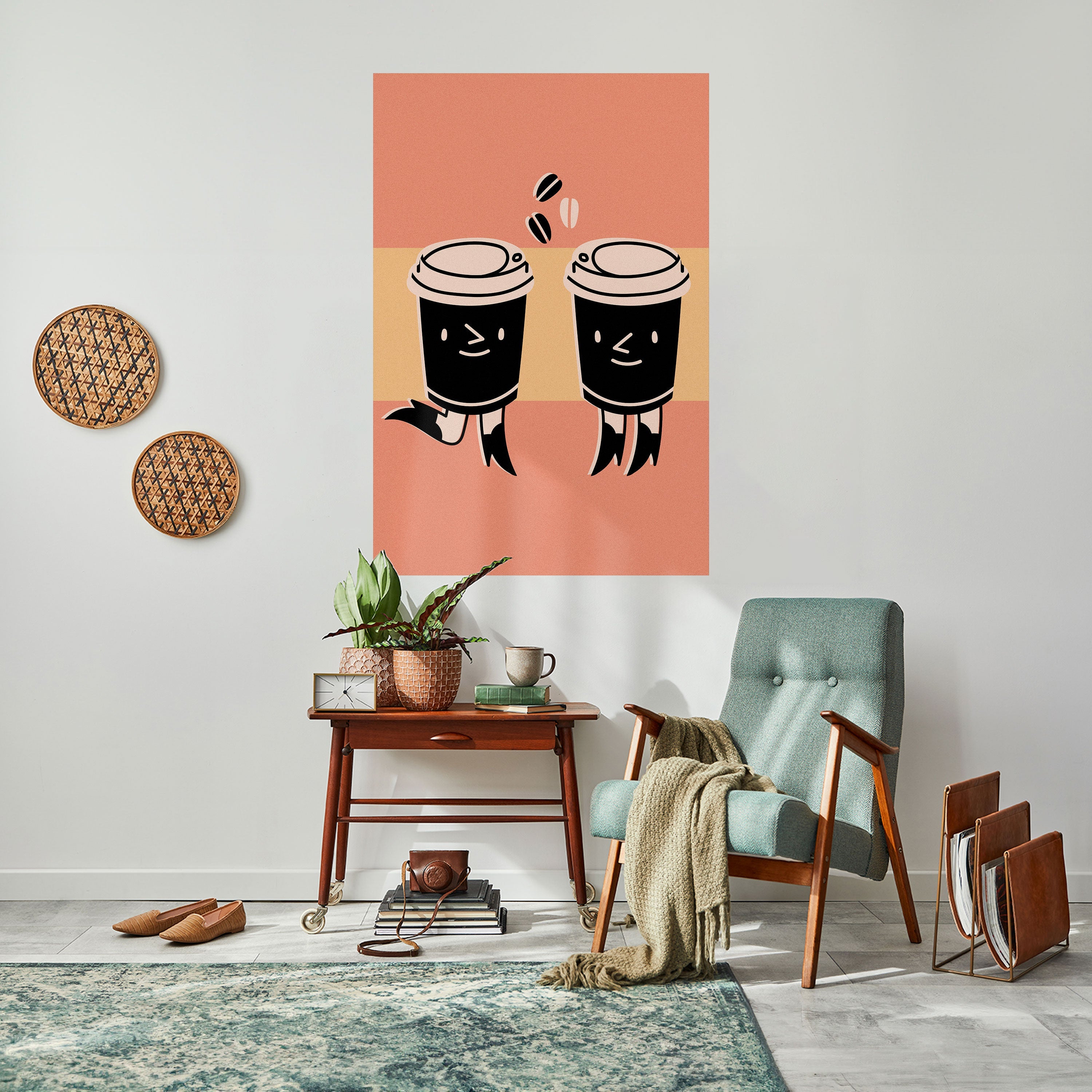 JOYFUL COFFEE Vertikales Poster zum Abziehen und Aufkleben