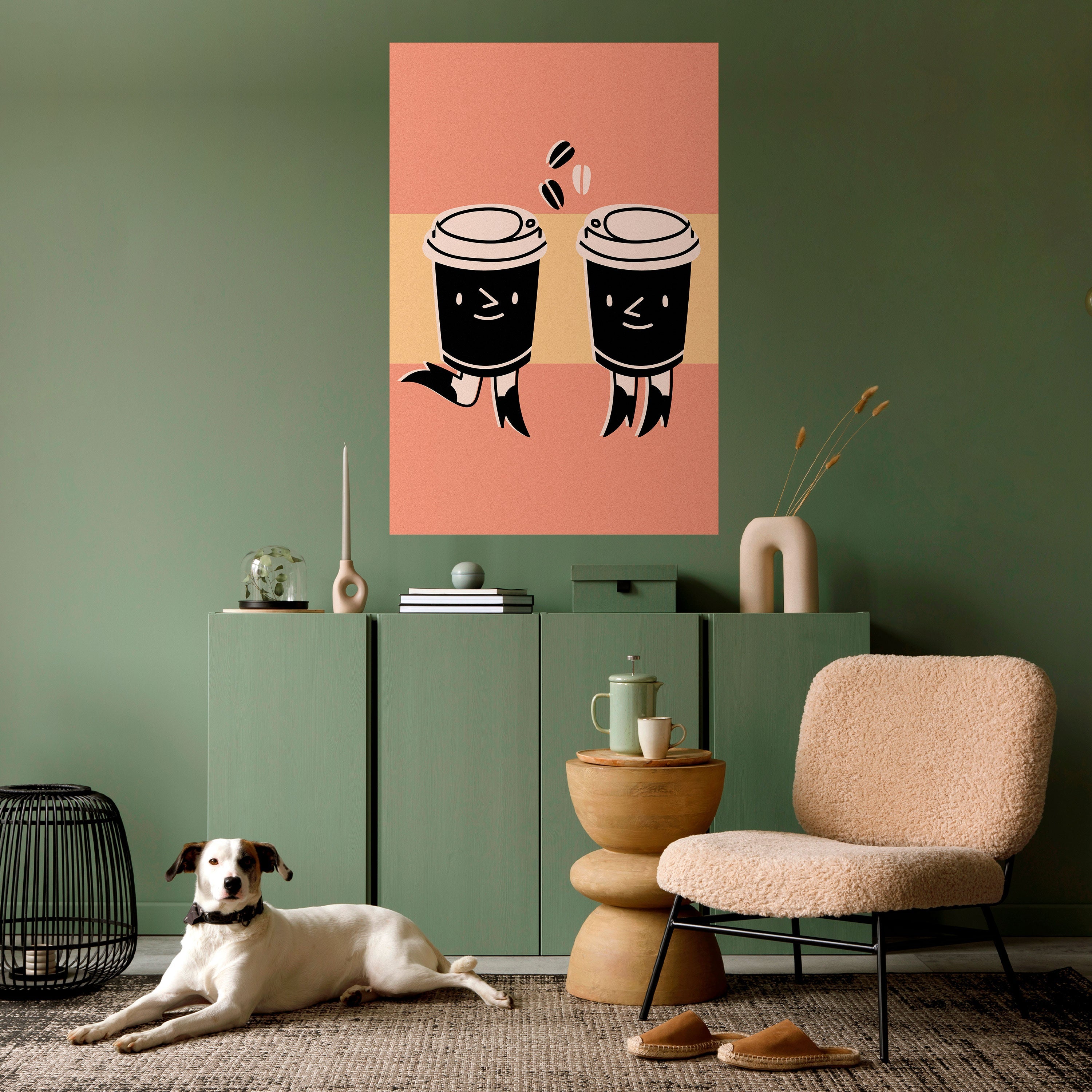 JOYFUL COFFEE Vertikales Poster zum Abziehen und Aufkleben