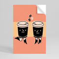 JOYFUL COFFEE Selbstklebendes Poster - Hochformat