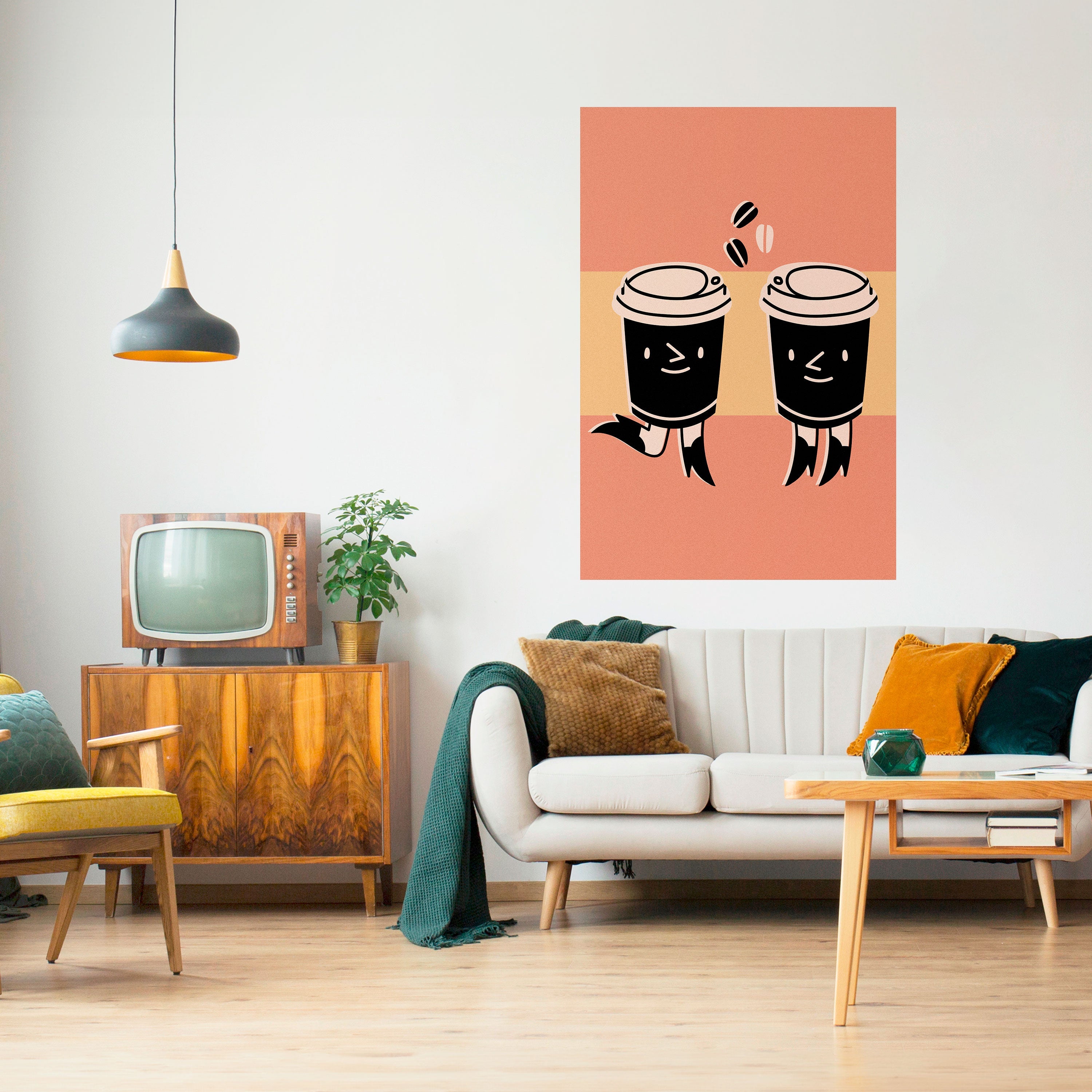 JOYFUL COFFEE Vertikales Poster zum Abziehen und Aufkleben