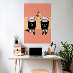 JOYFUL COFFEE Selbstklebendes Poster - Hochformat
