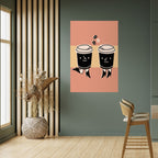 JOYFUL COFFEE Selbstklebendes Poster - Hochformat