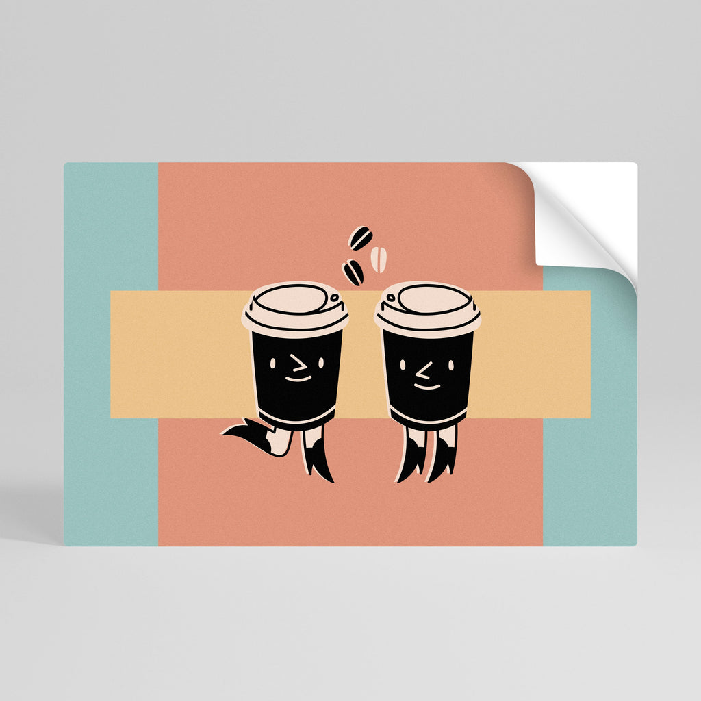 JOYFUL COFFEE Selbstklebendes Horizontal-Poster