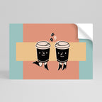 JOYFUL COFFEE Selbstklebendes Horizontal-Poster