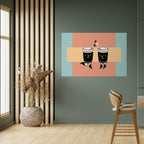 JOYFUL COFFEE Selbstklebendes Horizontal-Poster