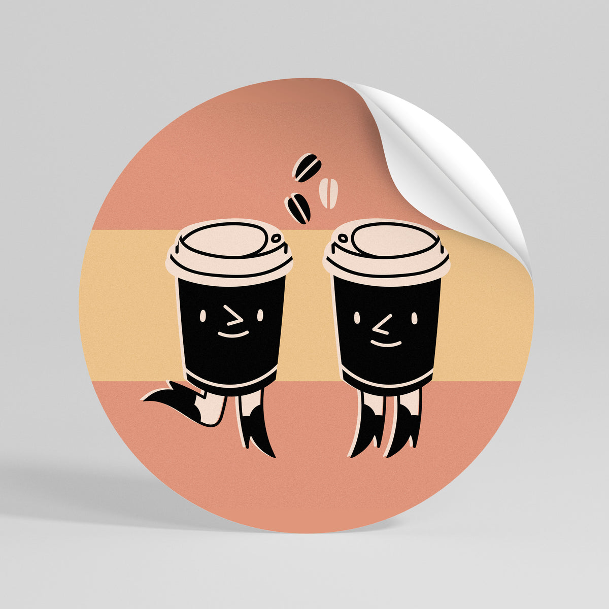 JOYFUL COFFEE Runder Wandsticker zum Abziehen und Aufkleben
