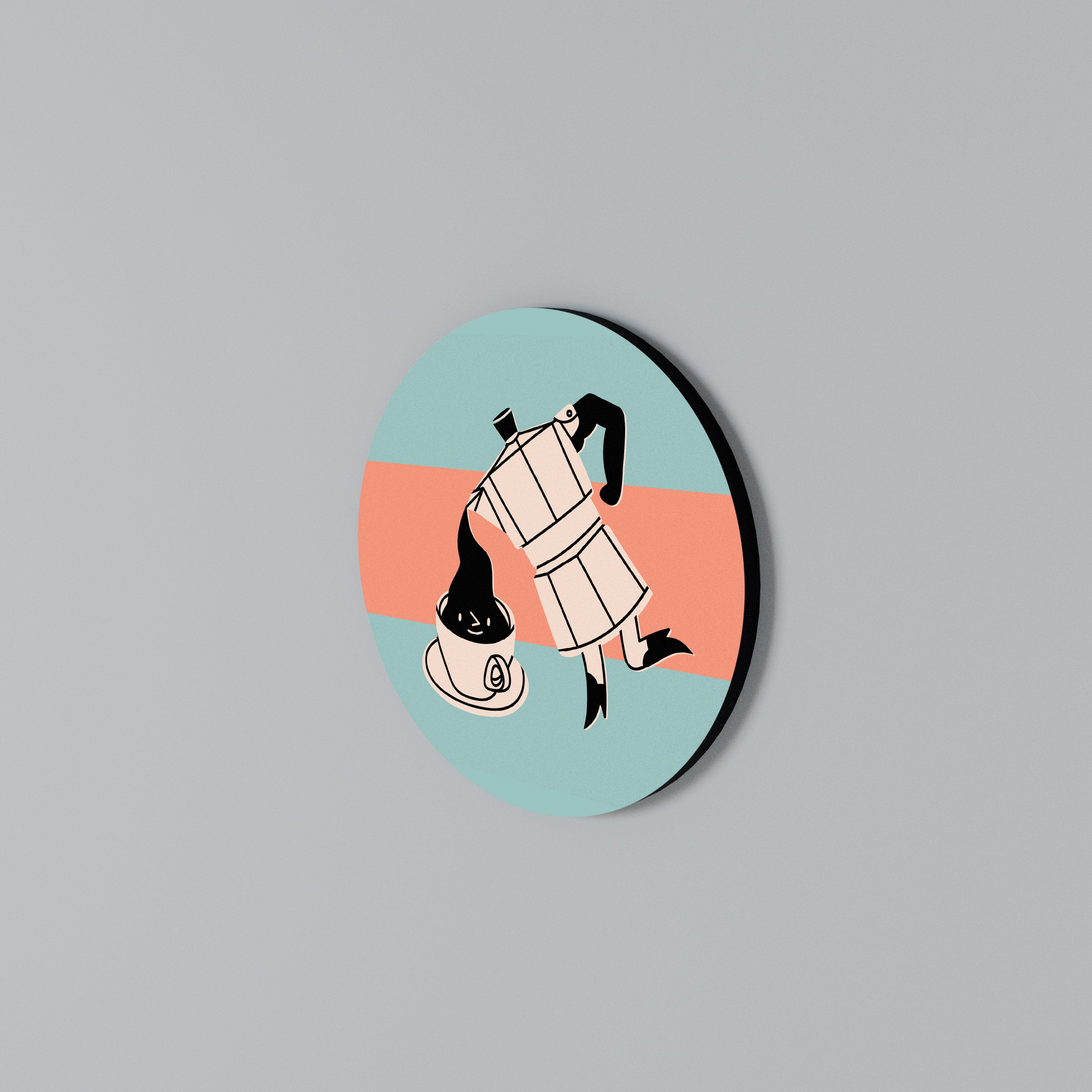 POWER ESPRESSO Rundes Wandbild