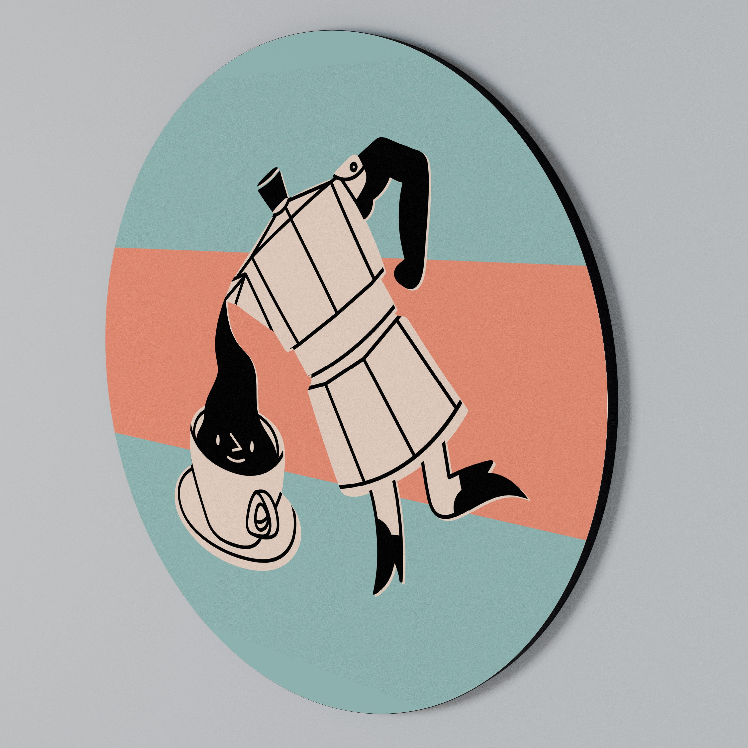 POWER ESPRESSO Rundes Wandbild