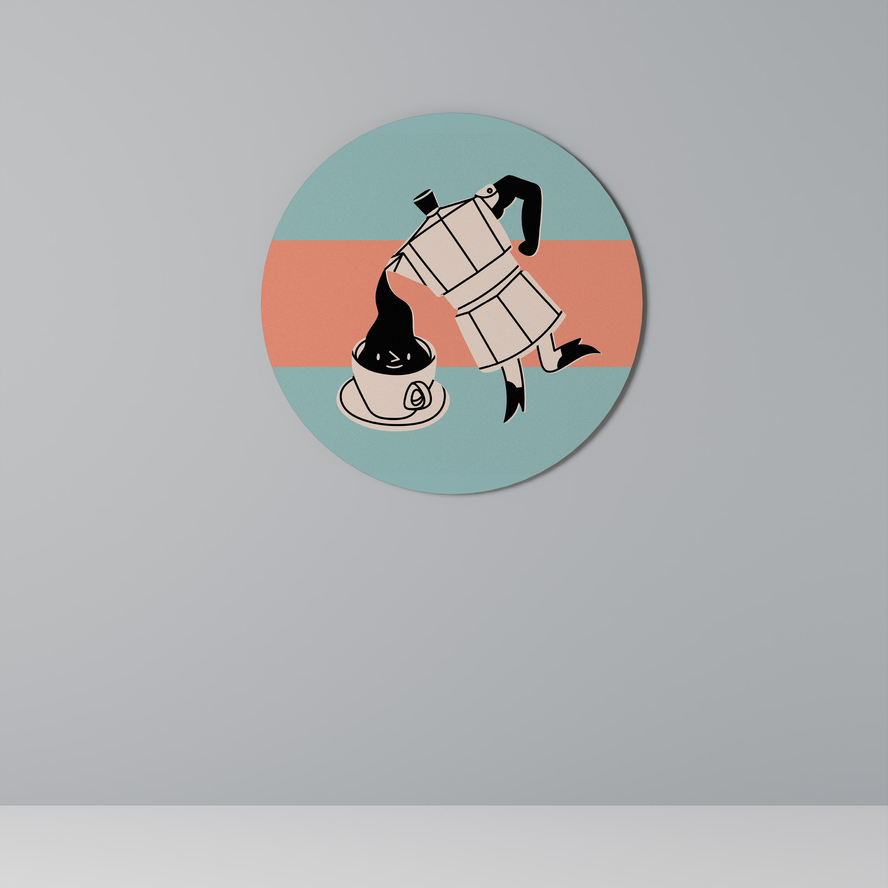 POWER ESPRESSO Runde Wanddekoration Ø 69 cm