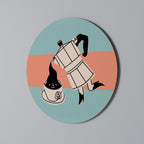 POWER ESPRESSO Runde Wanddekoration Ø 69 cm