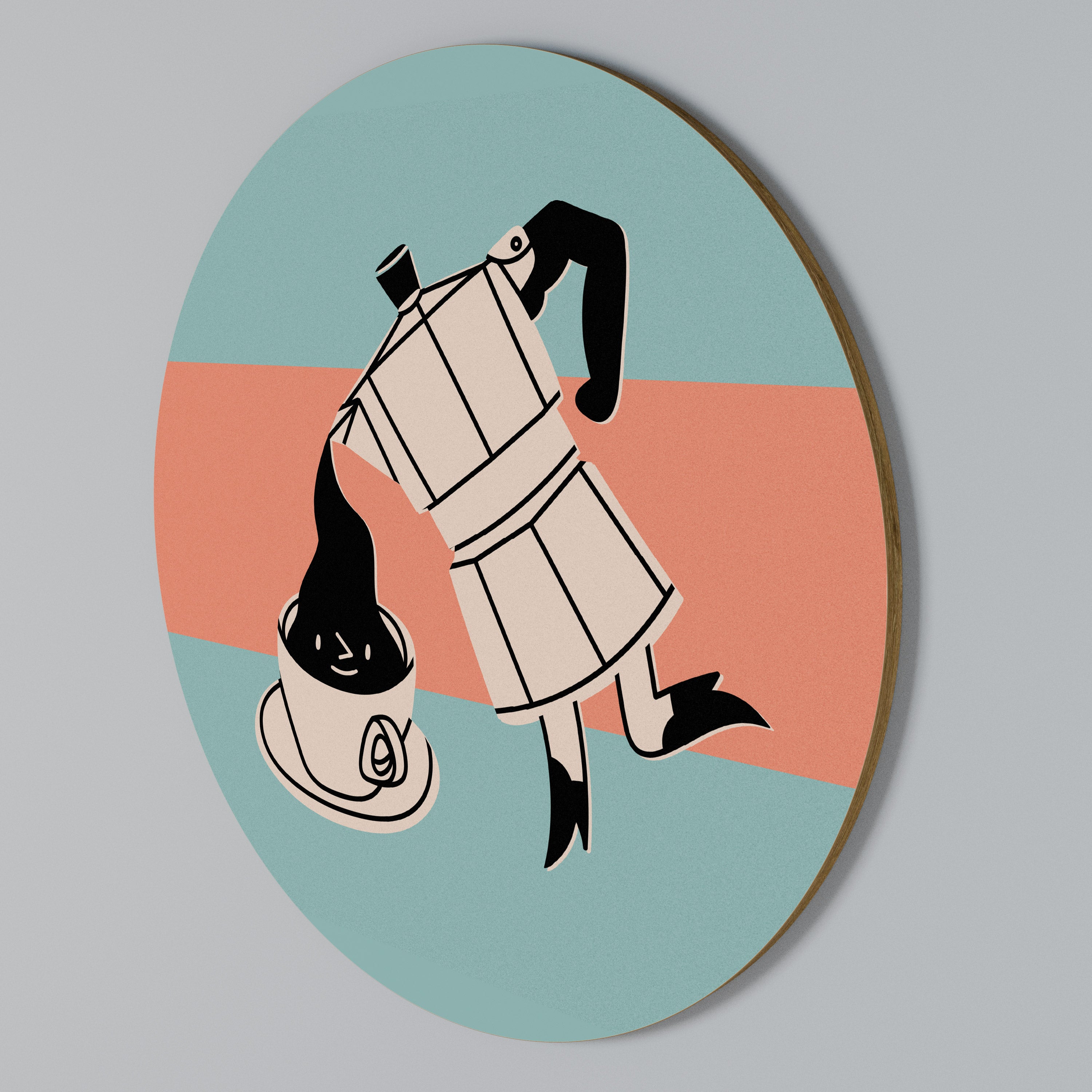 POWER ESPRESSO Rundes Wandbild