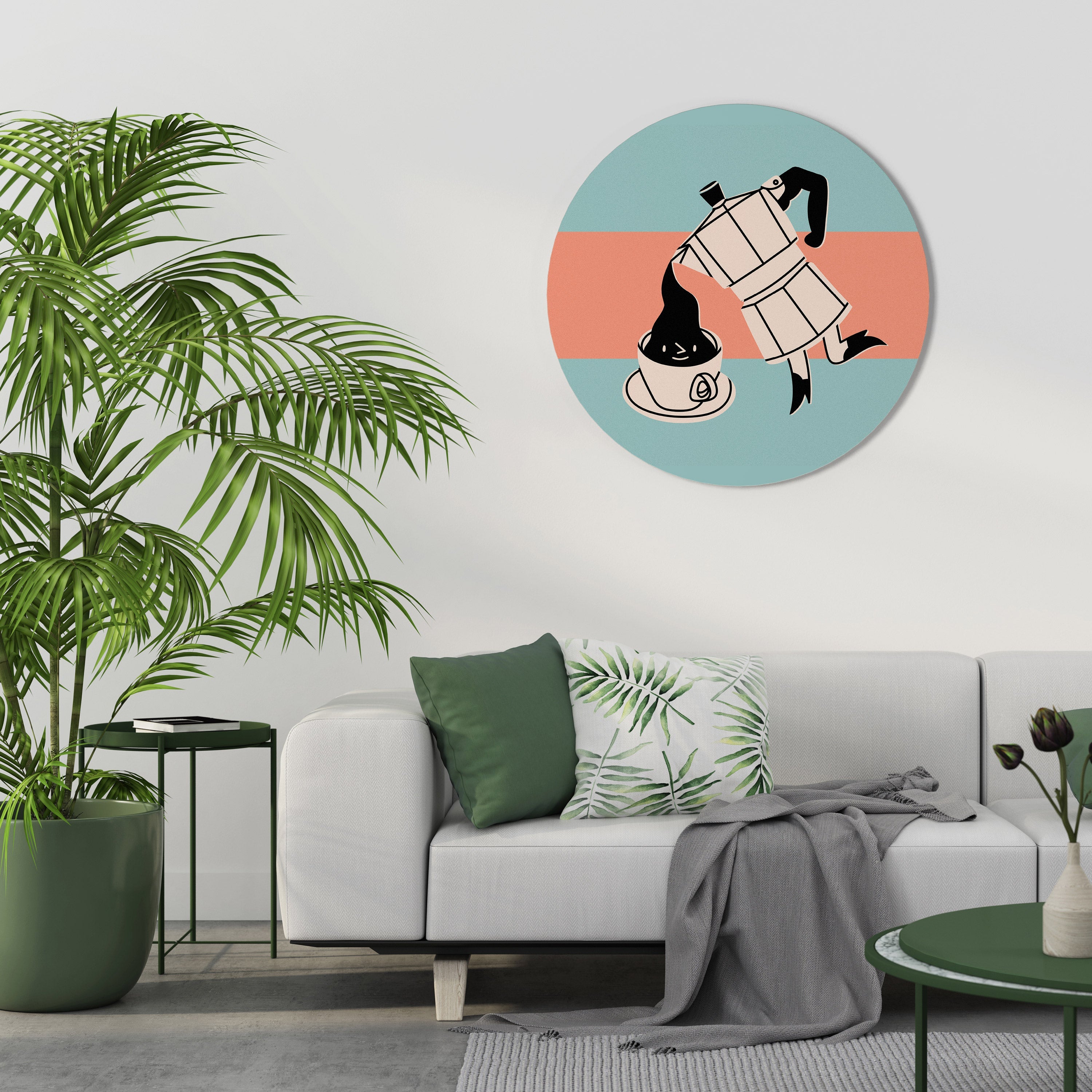 POWER ESPRESSO Runde Wanddekoration Ø 69 cm