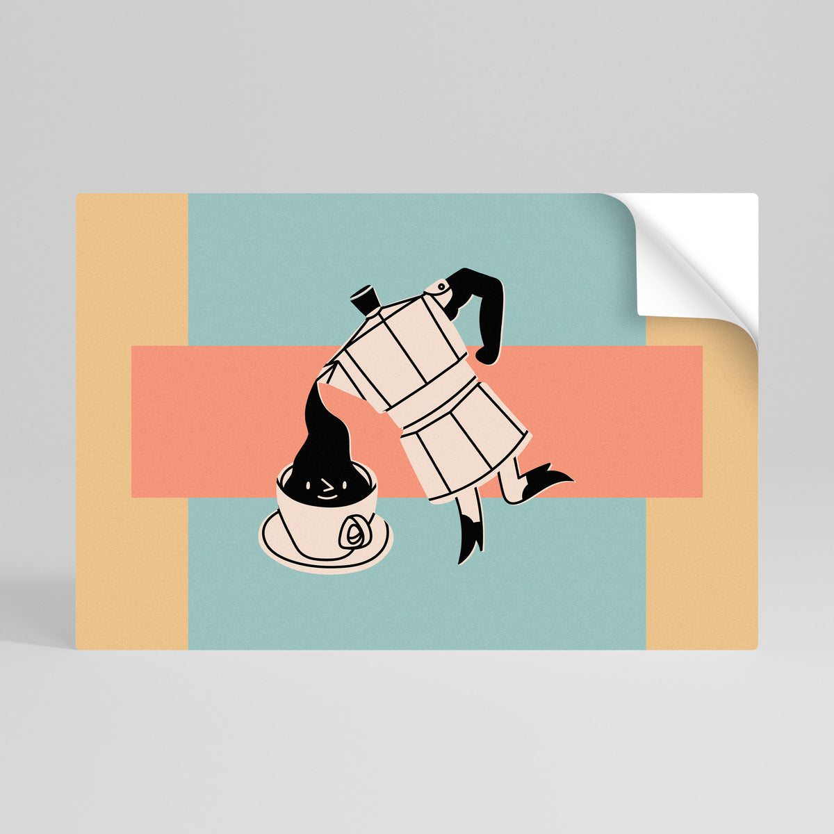 POWER ESPRESSO Selbstklebendes Horizontal-Poster