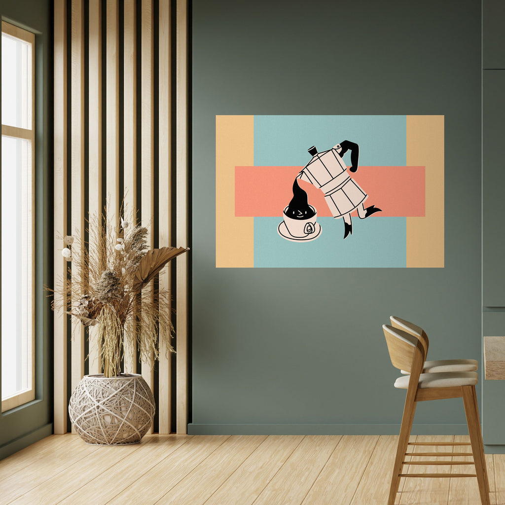 POWER ESPRESSO Selbstklebendes Horizontal-Poster