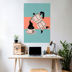 POWER ESPRESSO Selbstklebendes Poster - Hochformat