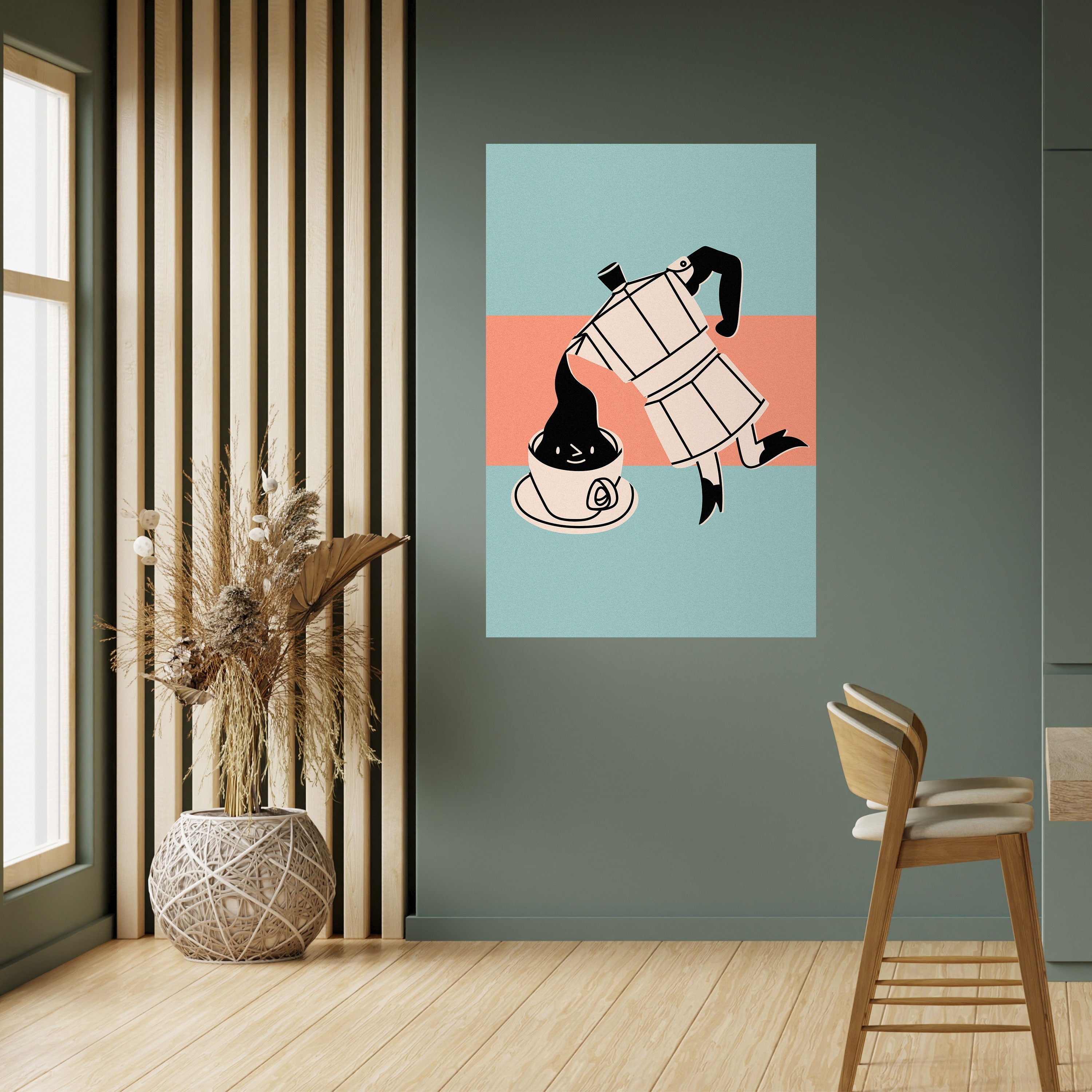 POWER ESPRESSO Vertikales Poster zum Abziehen und Aufkleben