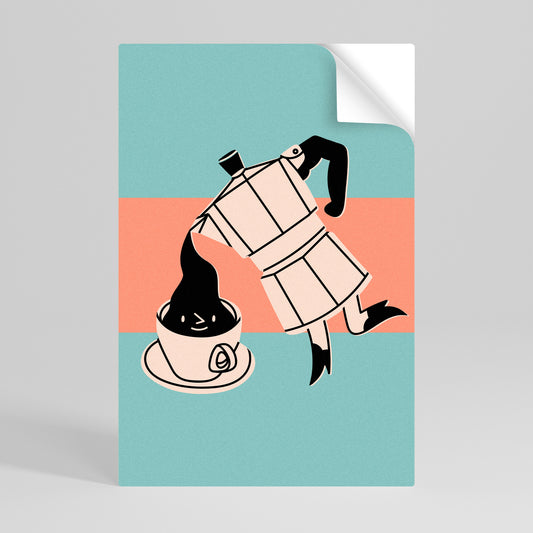 POWER ESPRESSO Selbstklebendes Poster - Hochformat