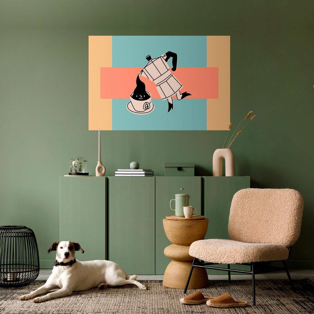 POWER ESPRESSO Selbstklebendes Horizontal-Poster