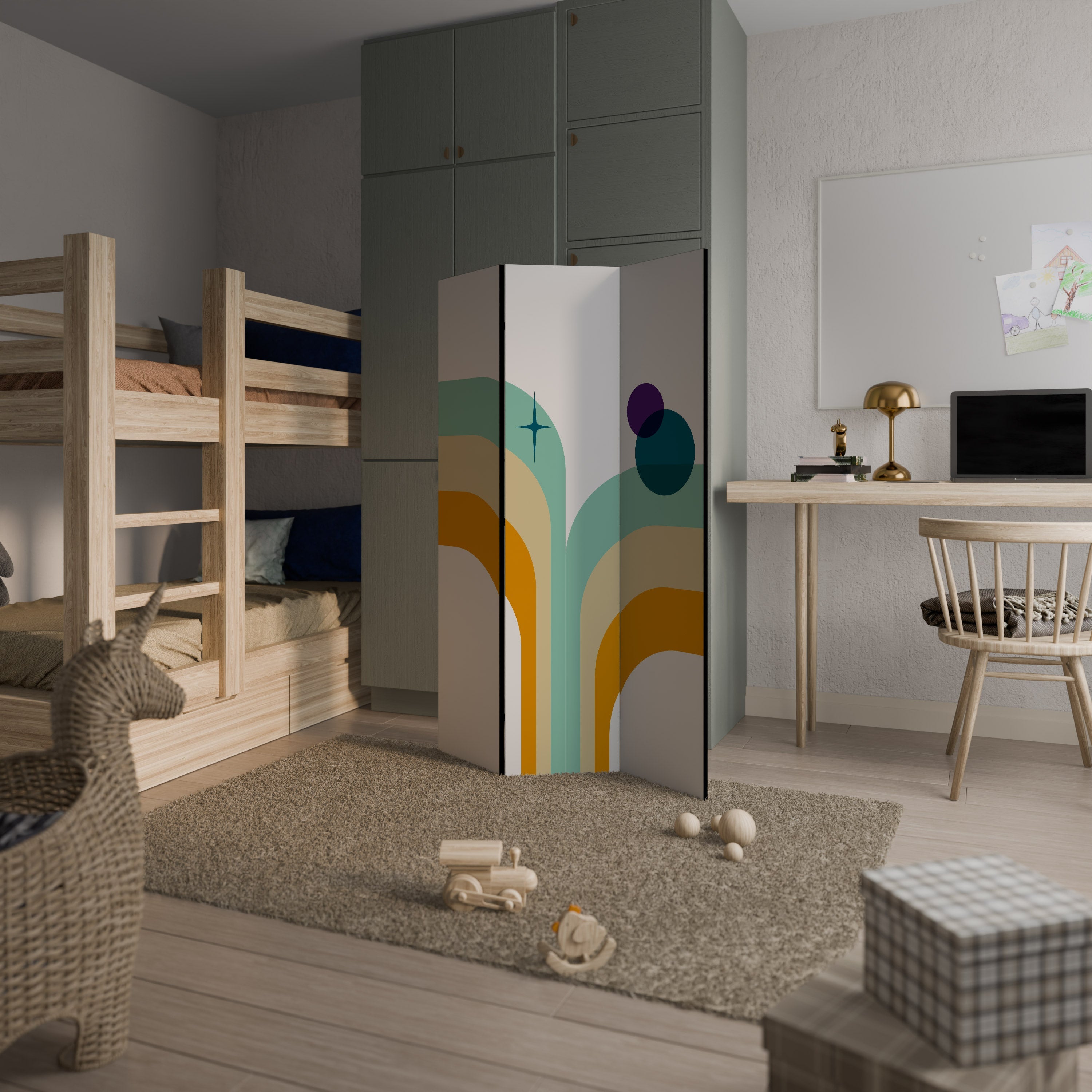 COLOR SOLSTICE Dekorativer 3-teiliger Raumteiler