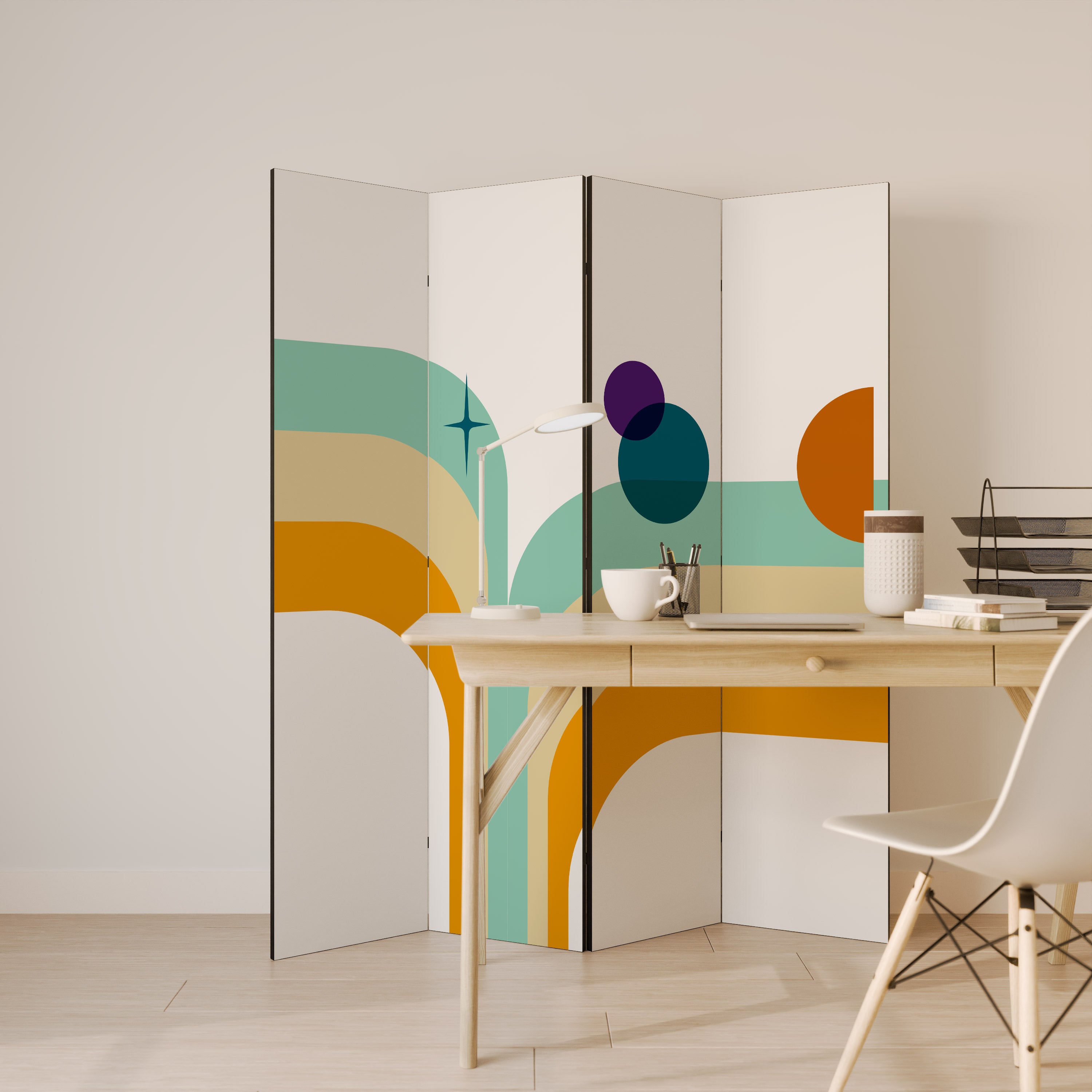 COLOR SOLSTICE Dekorativer 4-teiliger Raumteiler