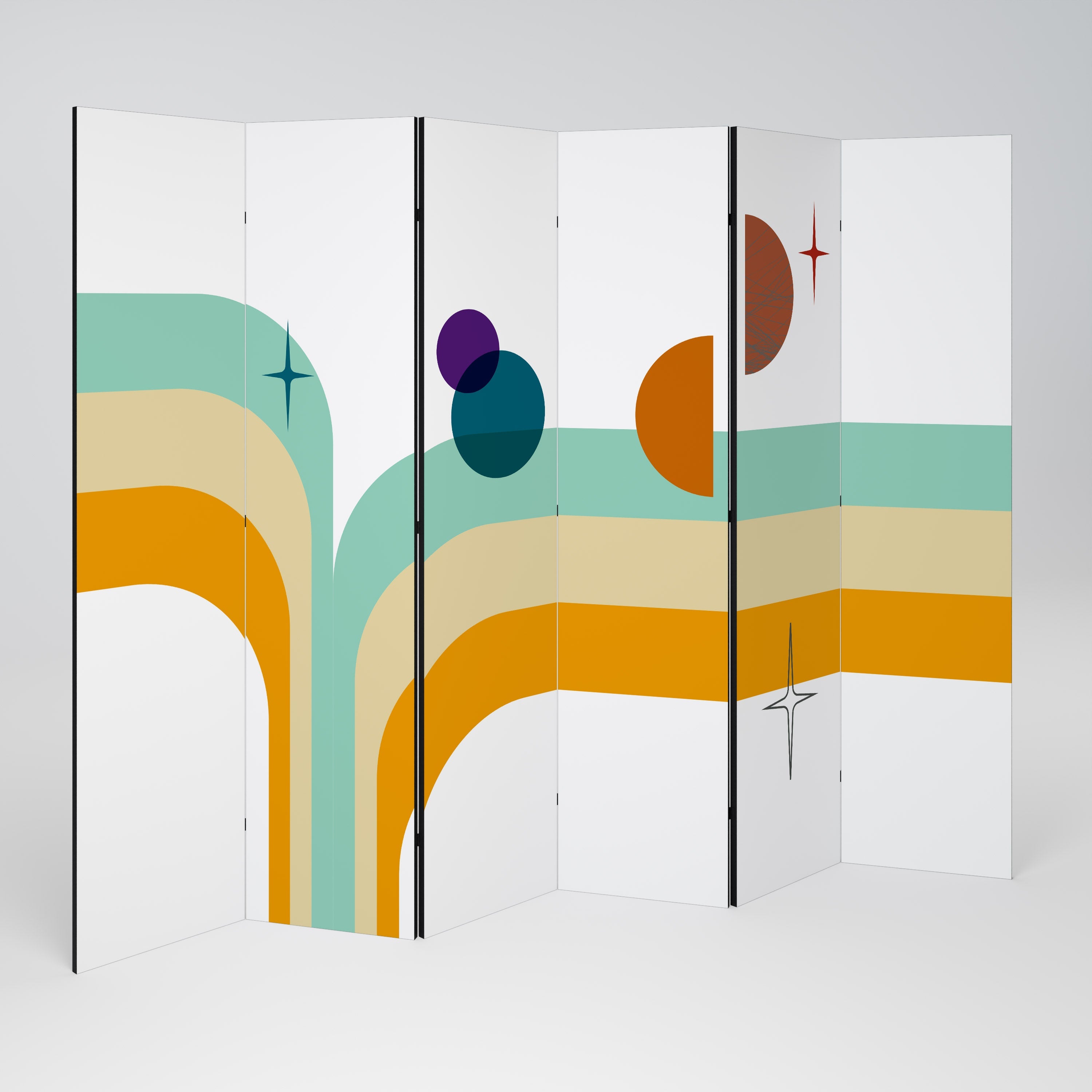 COLOR SOLSTICE Dekorativer 6-teiliger Raumteiler