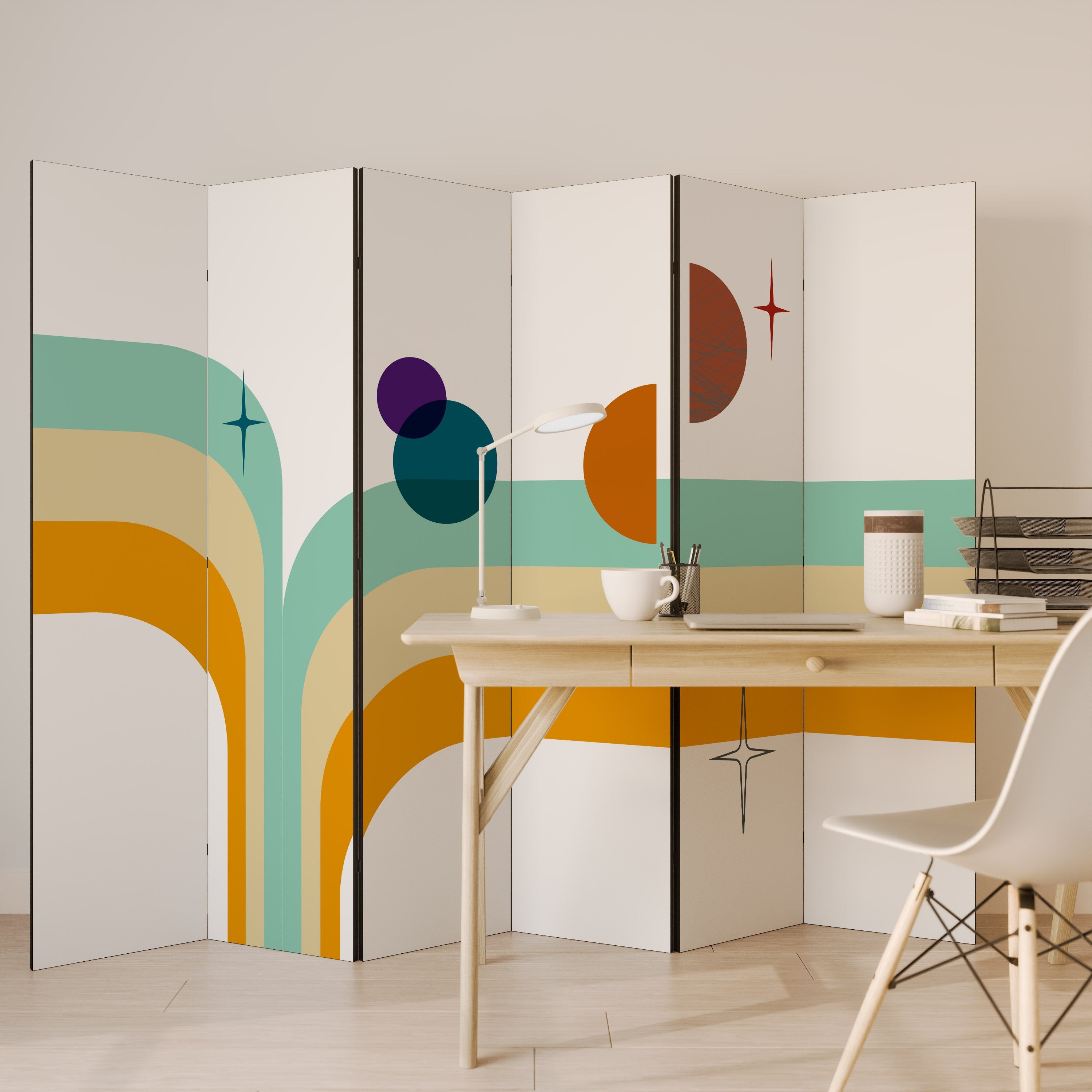 COLOR SOLSTICE Dekorativer 6-teiliger Raumteiler