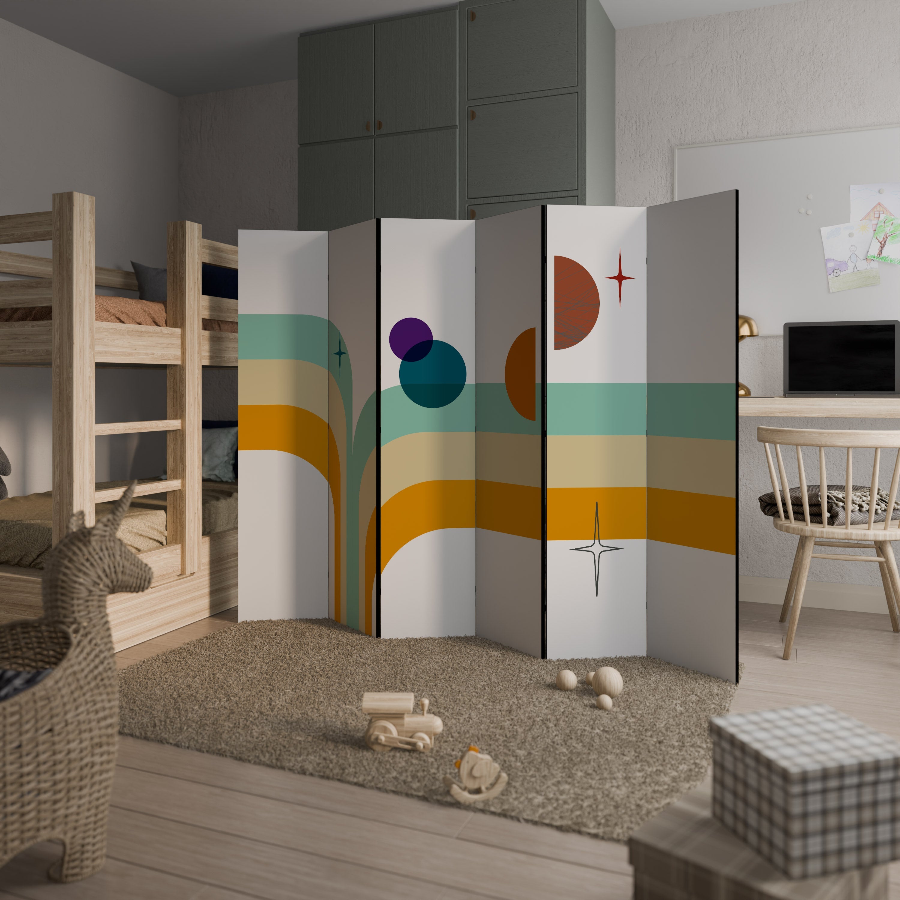 COLOR SOLSTICE Dekorativer 6-teiliger Raumteiler
