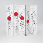 RED WHISPERS IN FOLIAGE 5-Panel Room Divider