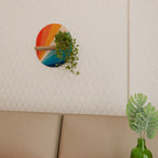 PRISM CONCUSSION Ovales Kunstregal in Eiche-Optik