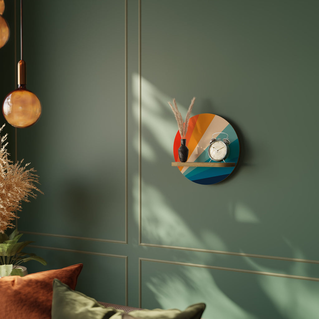 PRISM CONCUSSION Rundes Kunstregal in Eiche-Optik