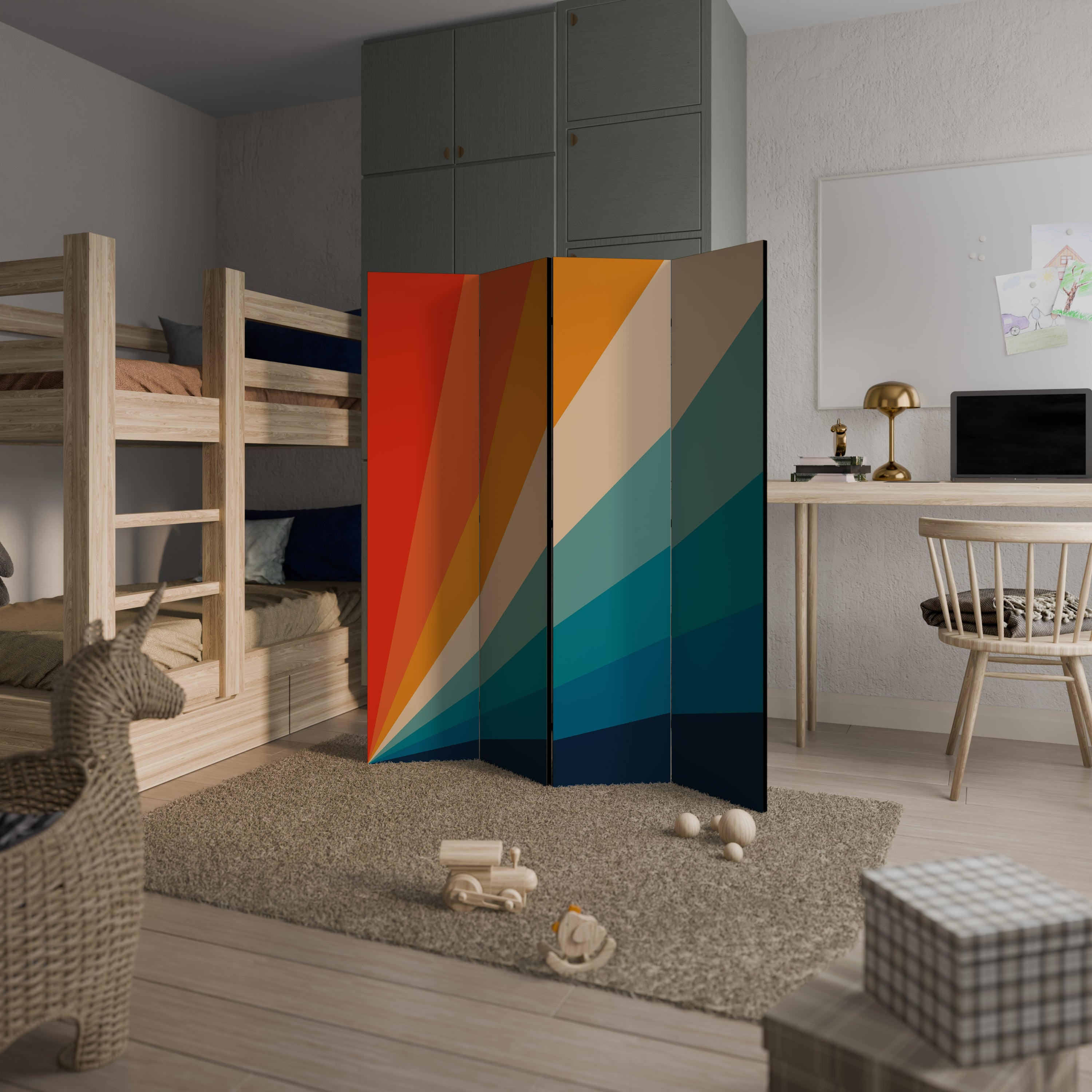 PRISM CONCUSSION Dekorativer 4-teiliger Raumteiler