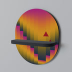 GOLDEN FADE Ovales Kunstregal in Schwarz