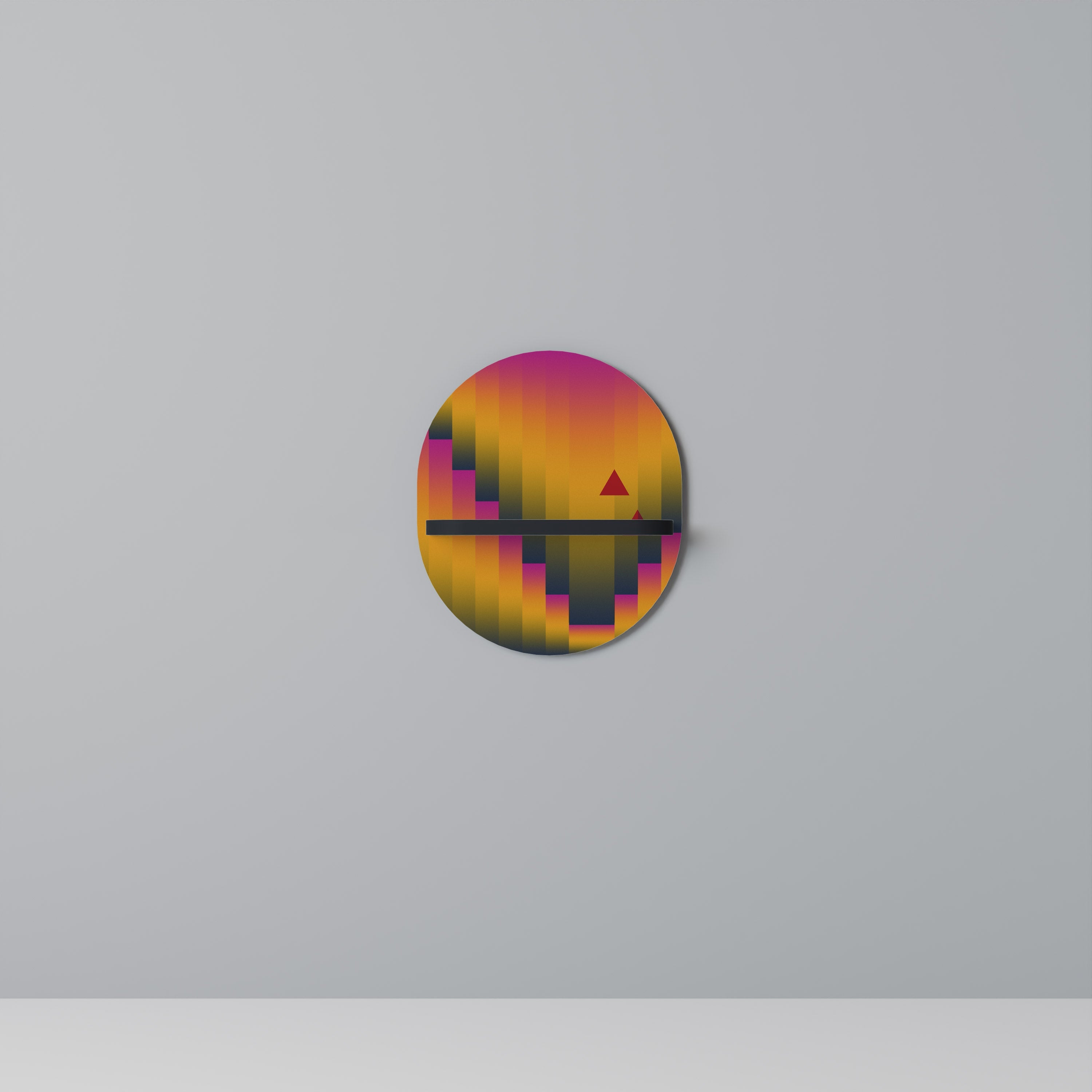 GOLDEN FADE Ovales Kunstregal in Schwarz