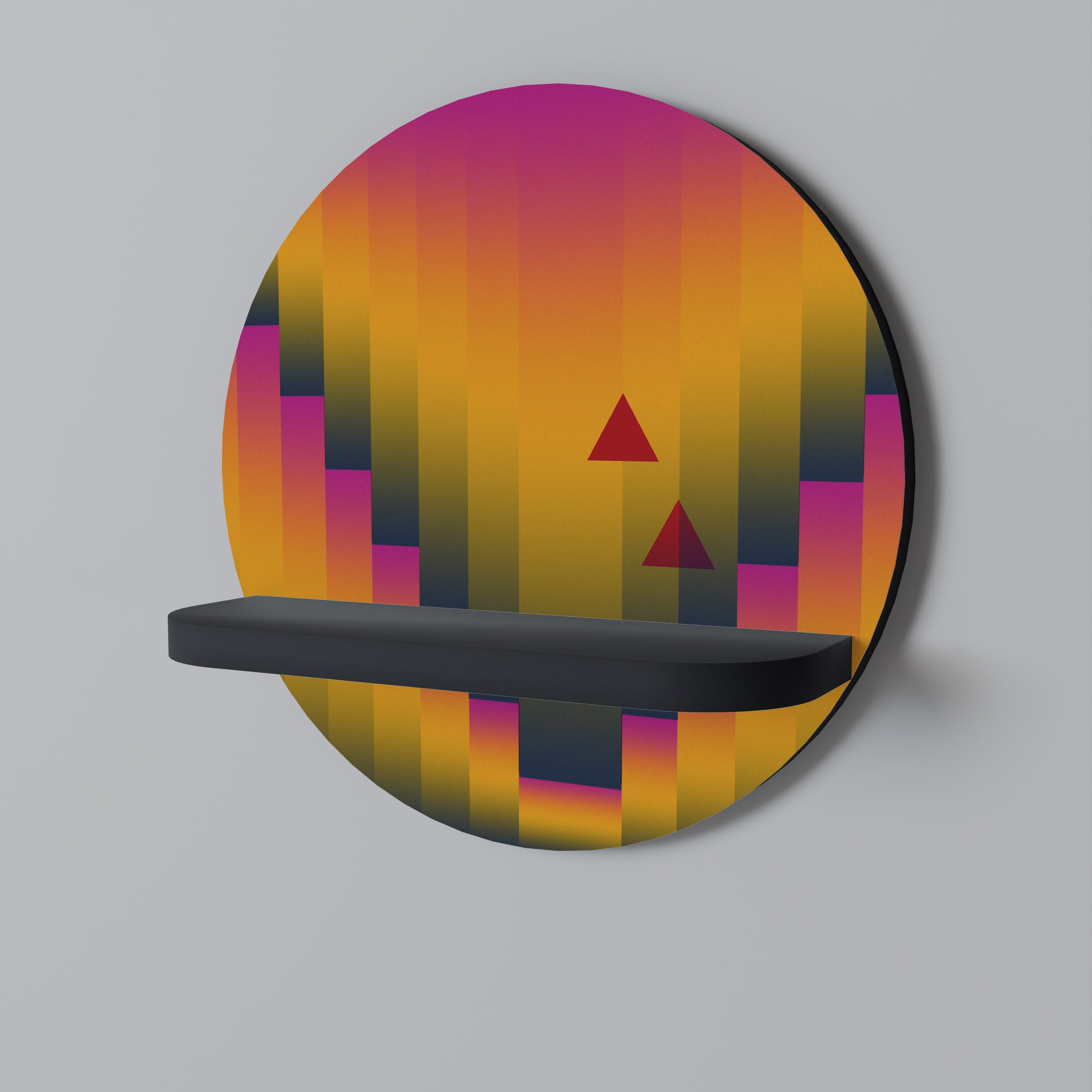 GOLDEN FADE Rundes Kunstregal in Schwarz