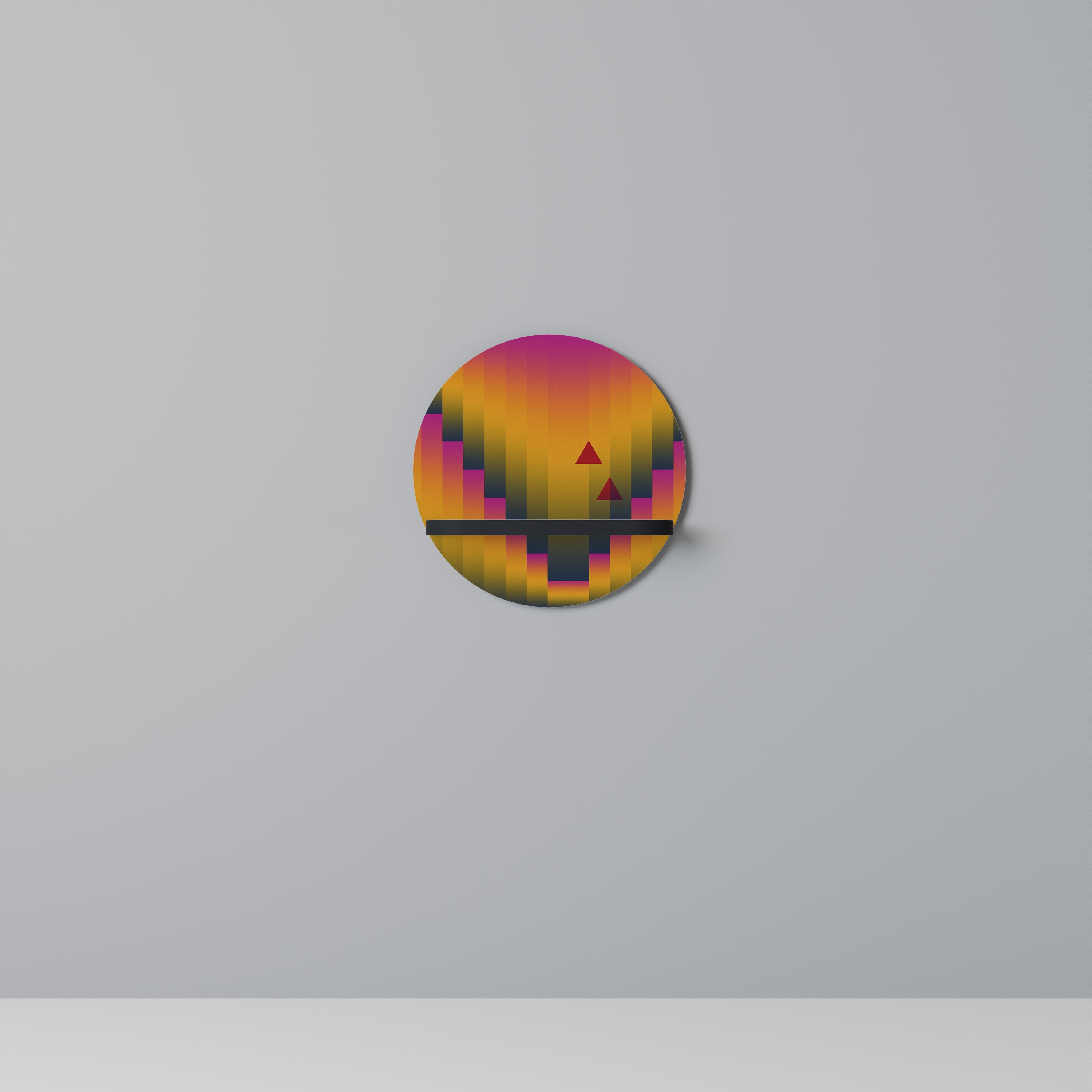 GOLDEN FADE Rundes Kunstregal in Schwarz