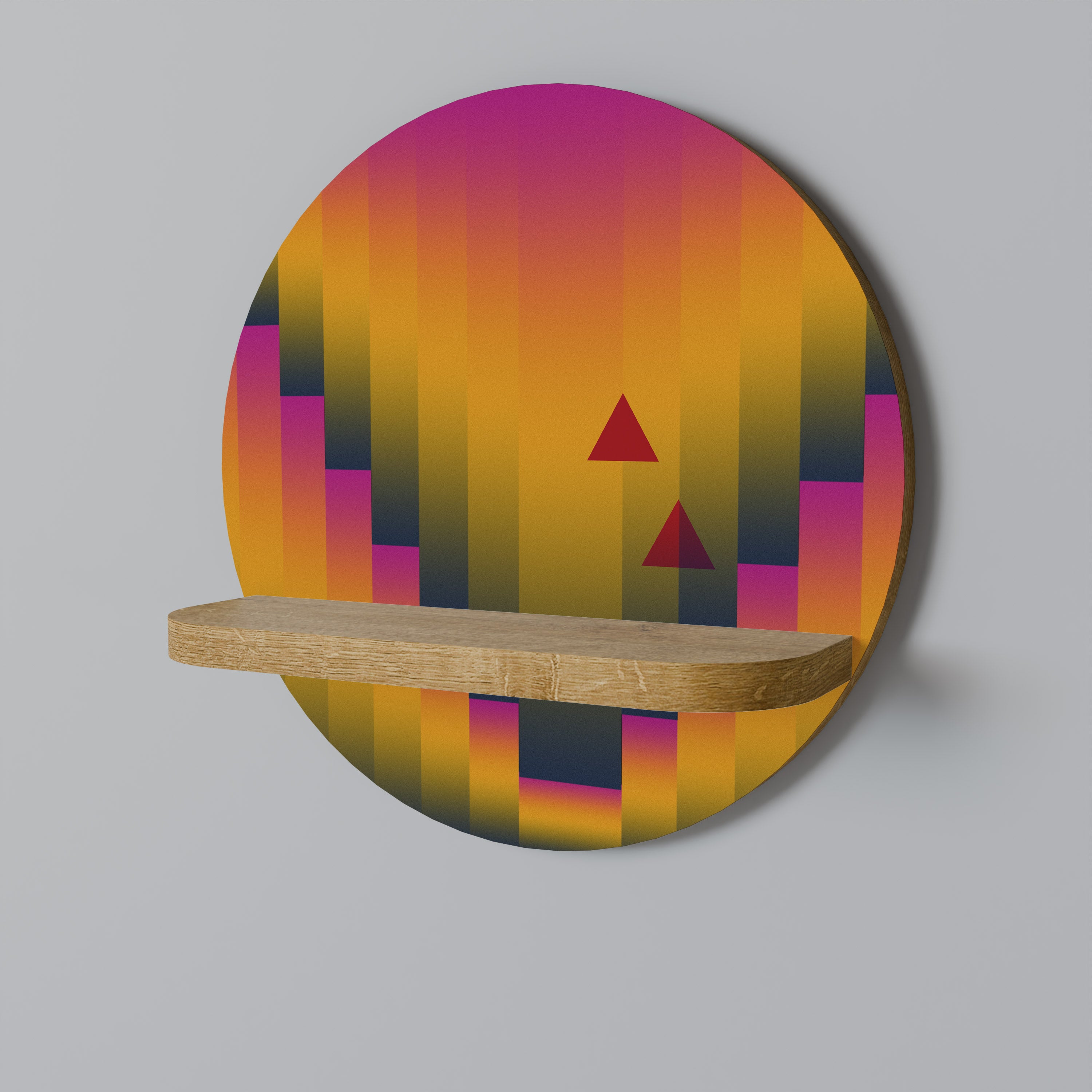 GOLDEN FADE Rundes Kunstregal in Eiche-Optik