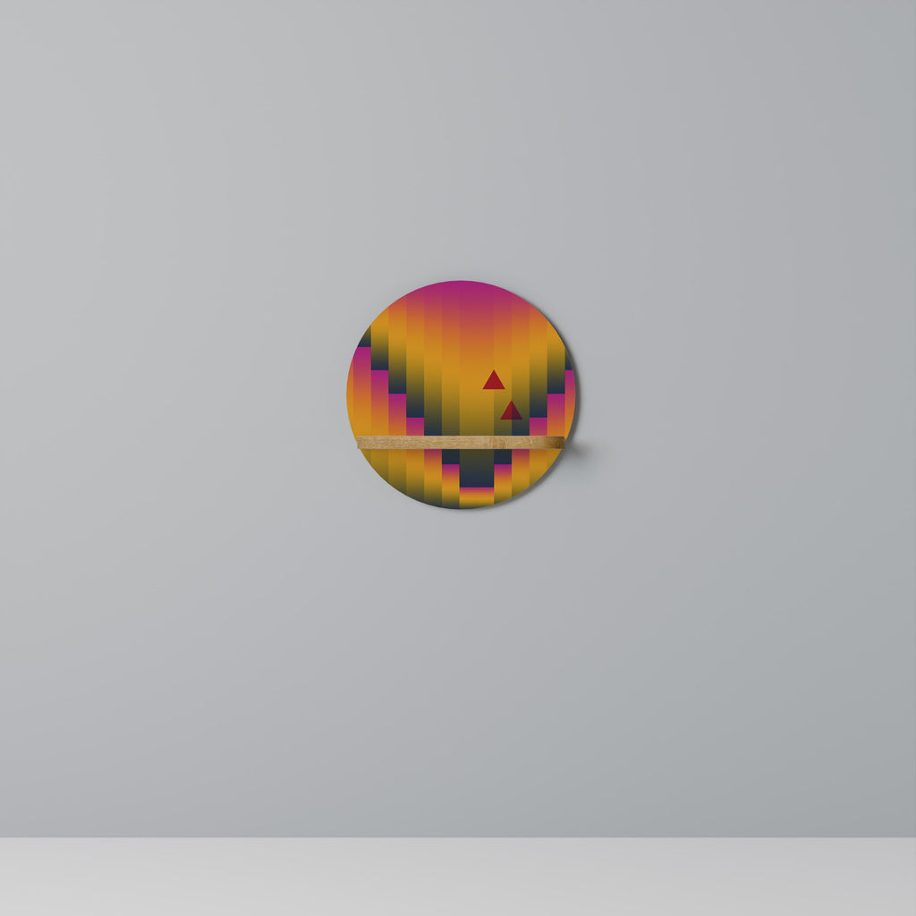 GOLDEN FADE Rundes Kunstregal in Eiche-Optik