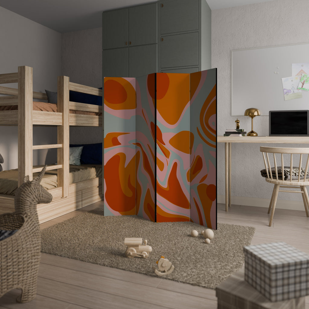 FLOATING BURN Decorative 4-Panel Room Divider