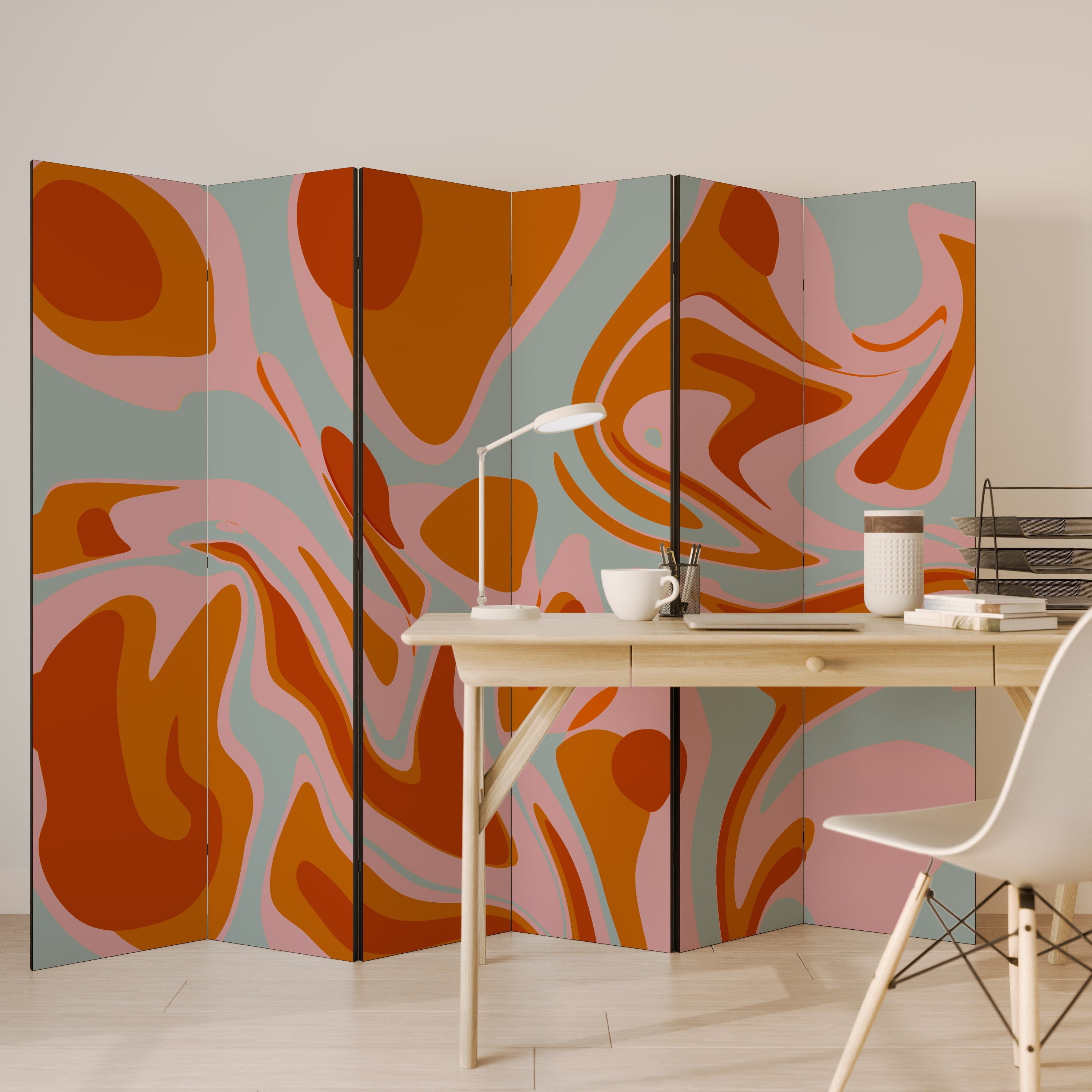 FLOATING BURN Decorative 6-Panel Room Divider