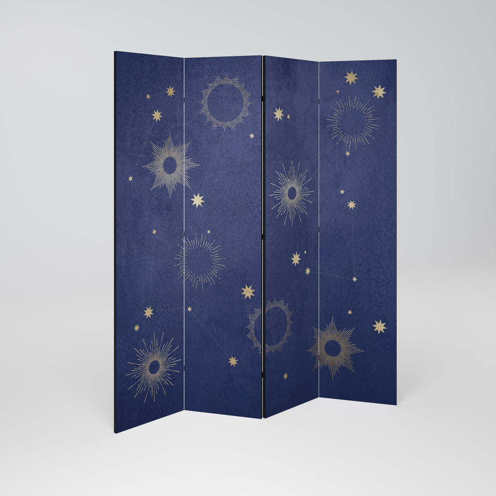 MIDNIGHT PATH Decorative 4-Panel Room Divider