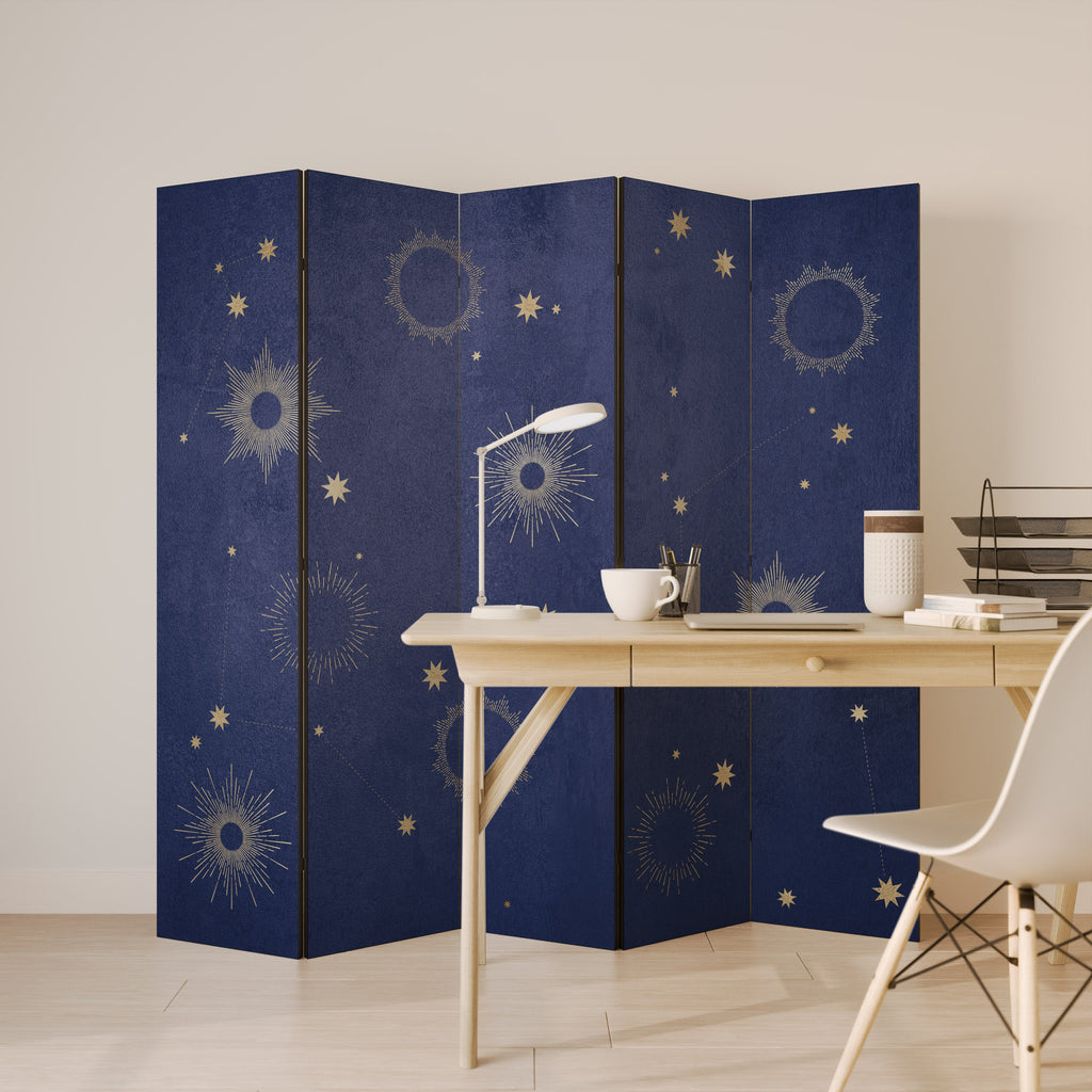 MIDNIGHT PATH Decorative 5-Panel Room Divider