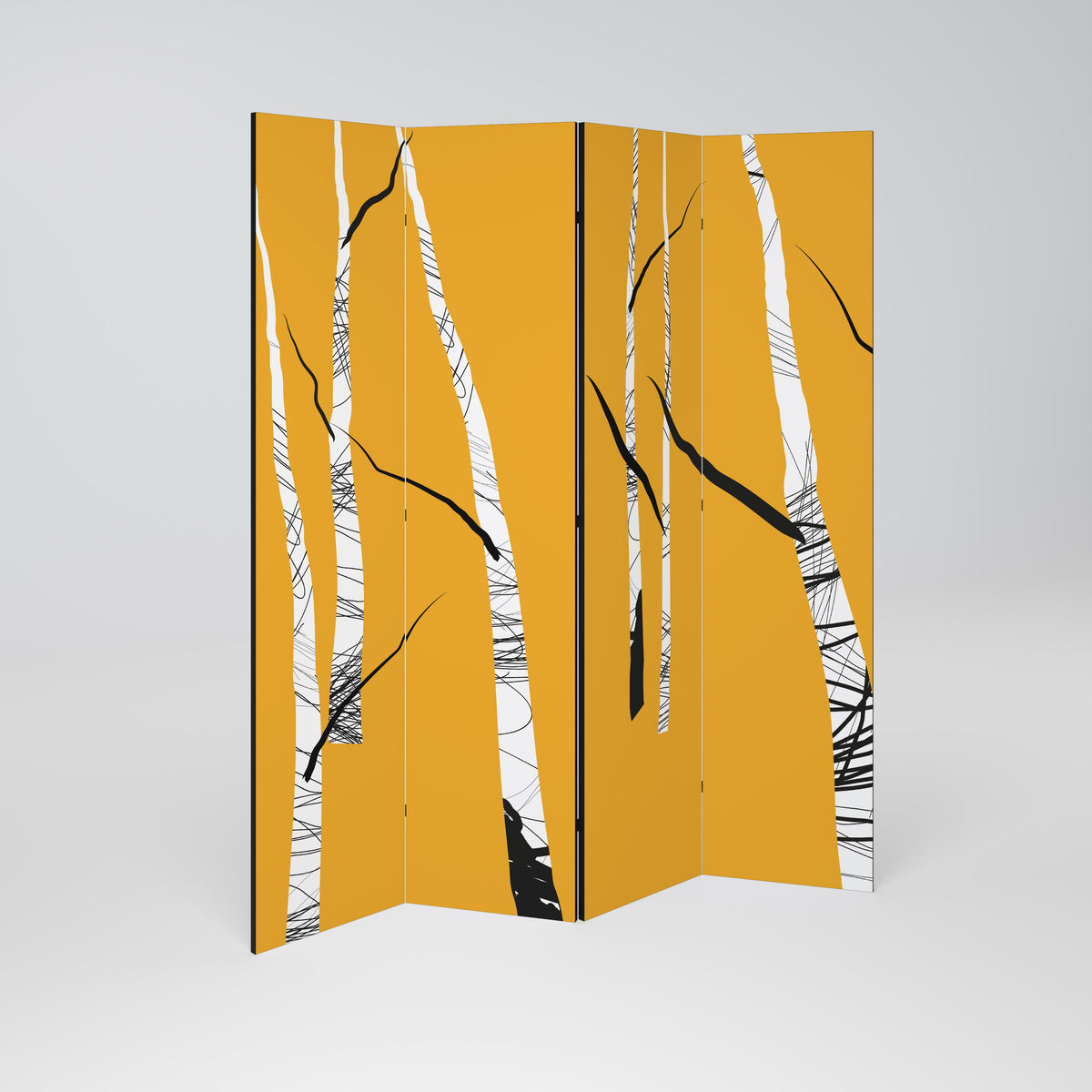 BIRCH ABSTRACT 4-teiliger Paravent
