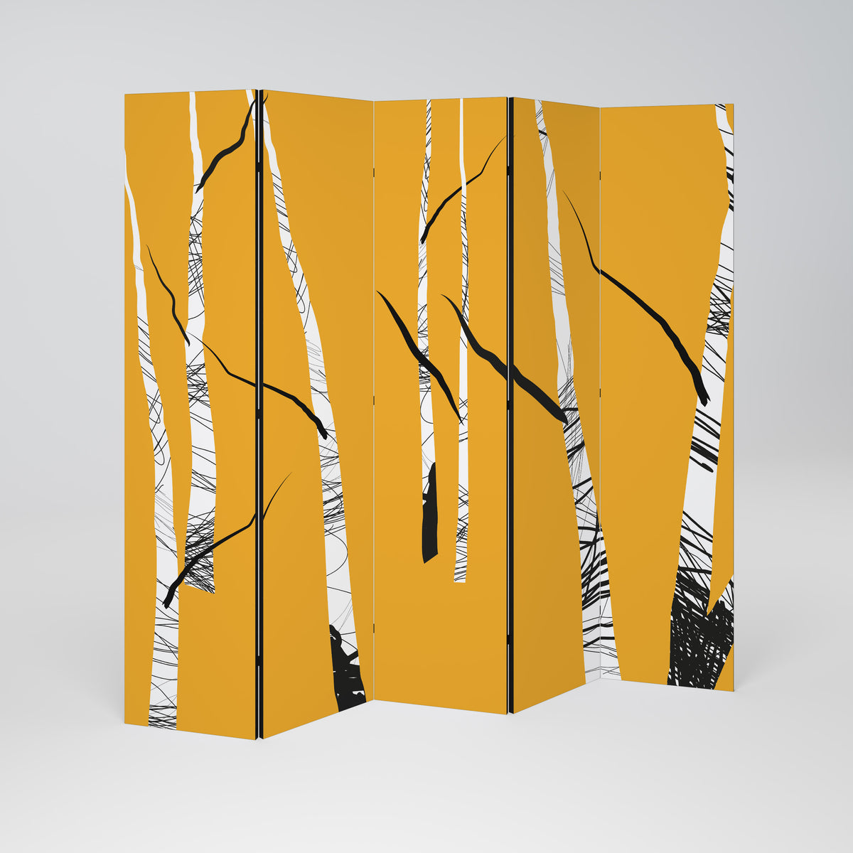 BIRCH ABSTRACT 5-teiliger Paravent