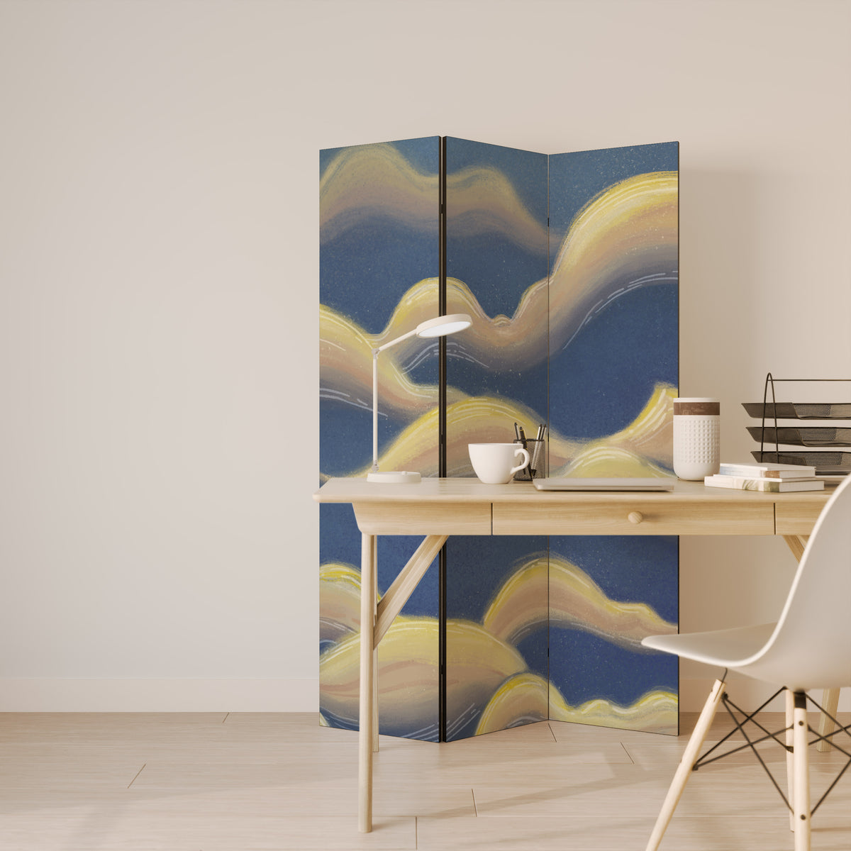 CLOUD RUFFLE 3-teiliger Paravent