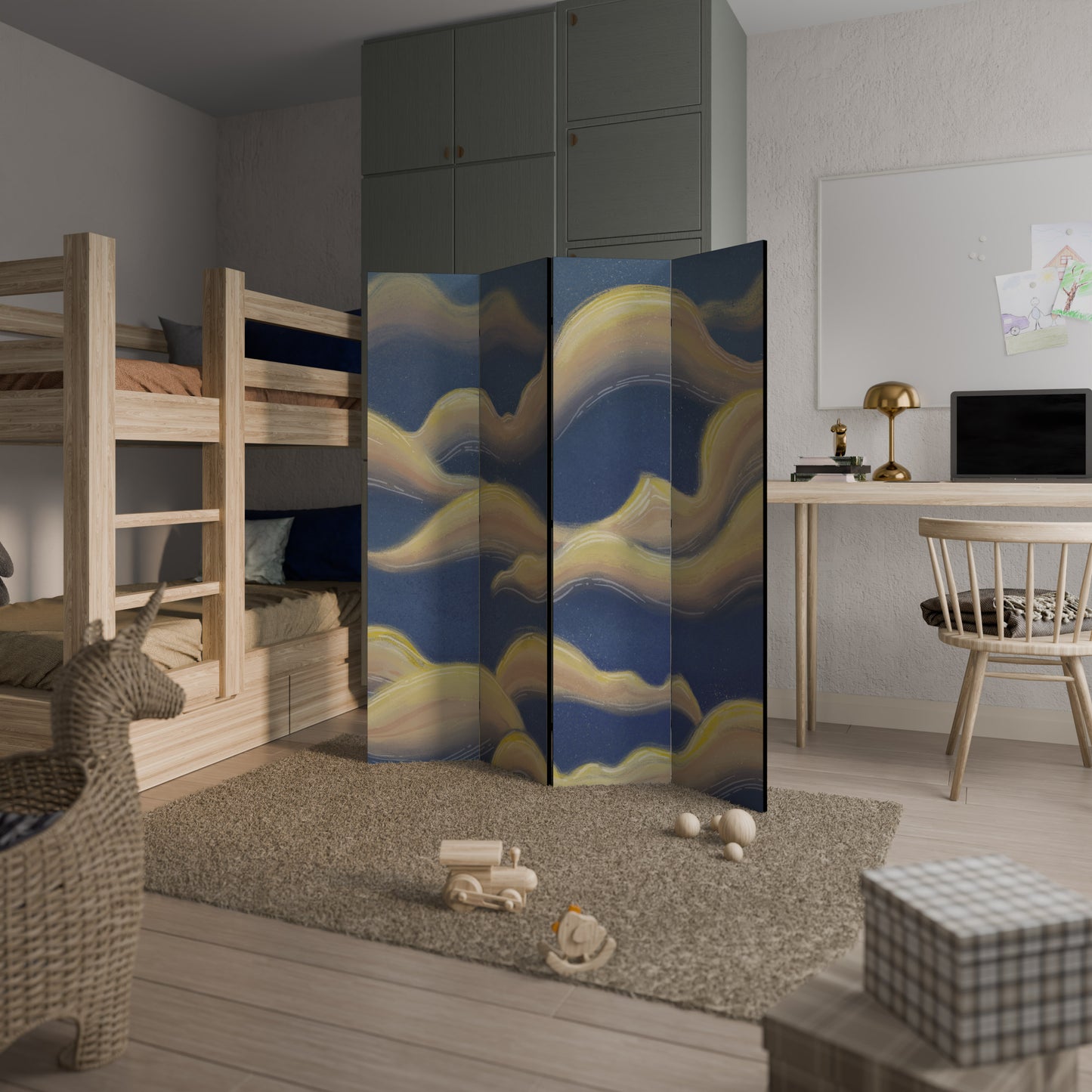 CLOUD RUFFLE 4-teiliger Paravent